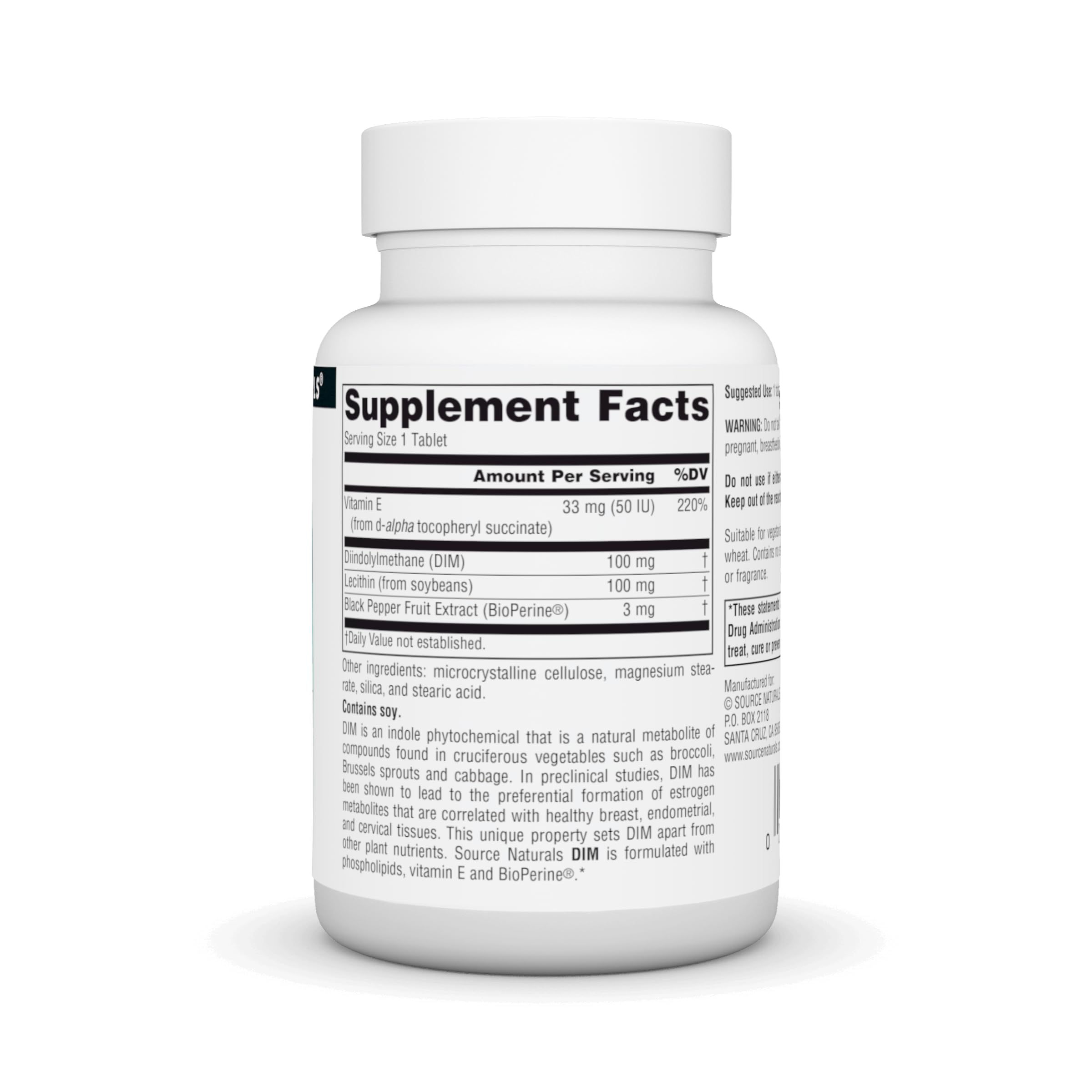 Extracto de DIM de Source Naturals proveniente de vegetales verdes.
