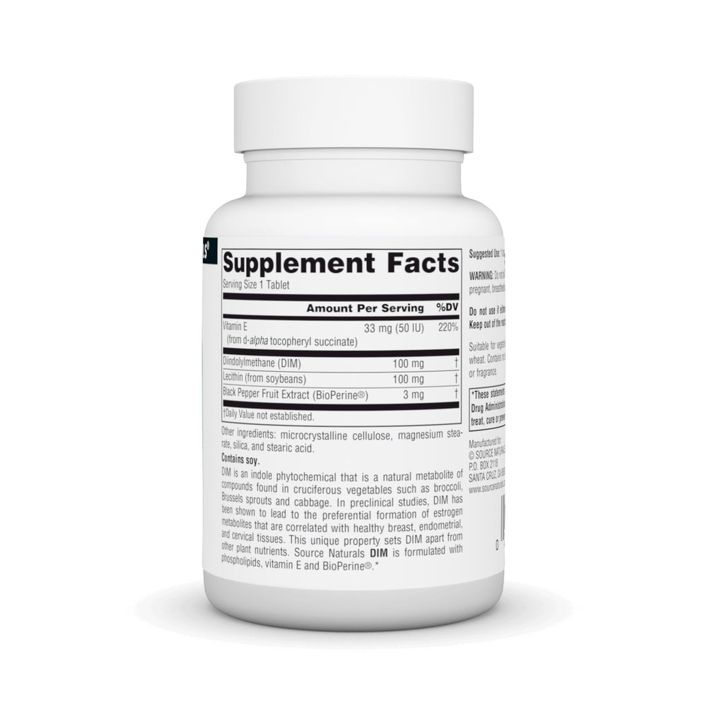 Extracto de DIM de Source Naturals proveniente de vegetales verdes.