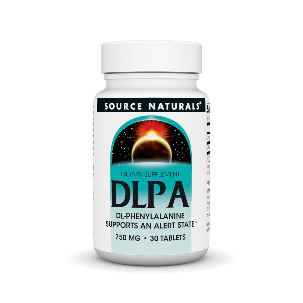 Source Naturals DLPA: caja del producto con fenilalanina en presentación de 750 mg.