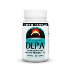 Source Naturals DLPA: caja del producto con fenilalanina en presentación de 750 mg.