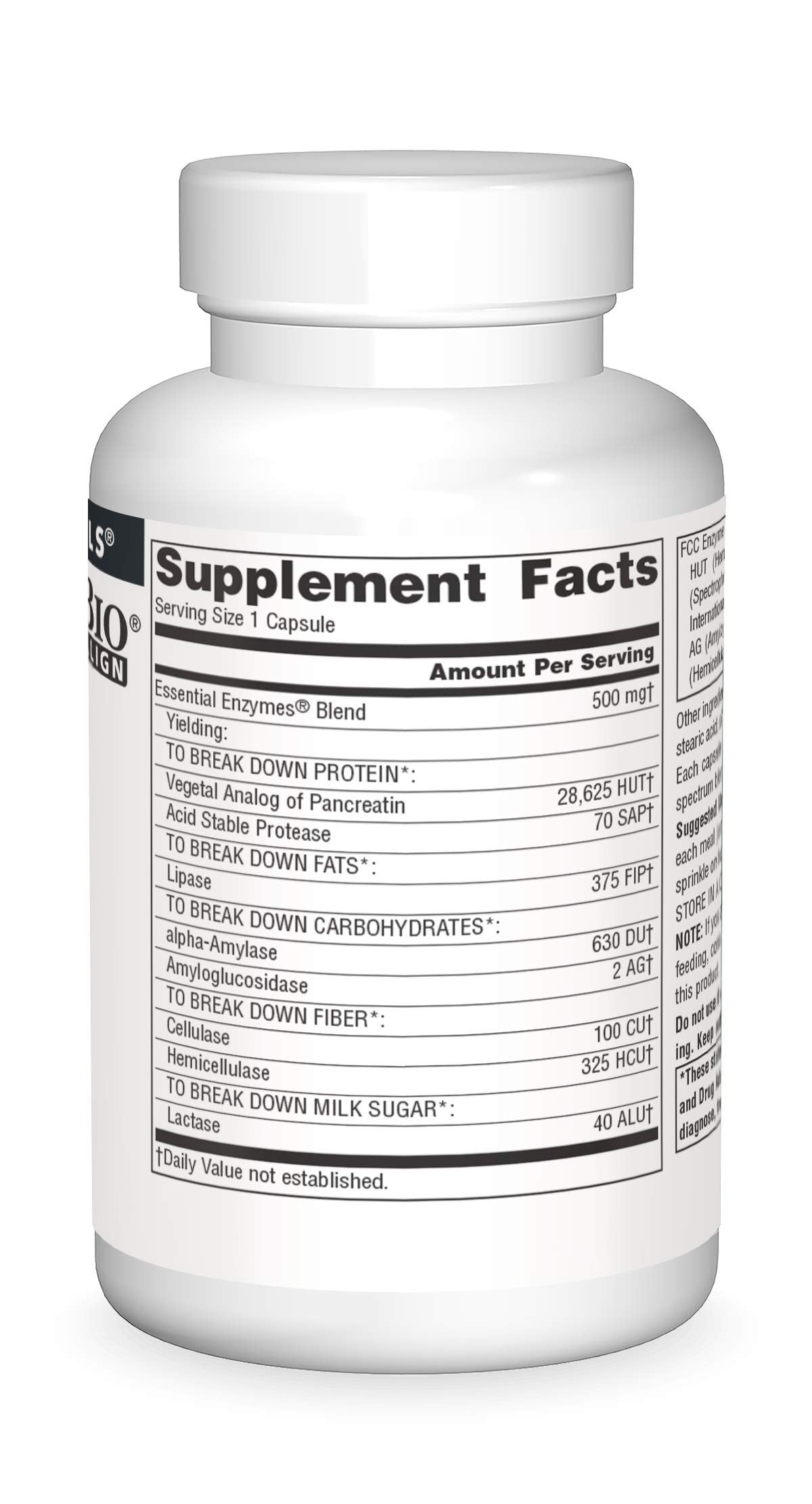 Source Naturals Essential Enzymes can be sprinkled over meals for flexible use.