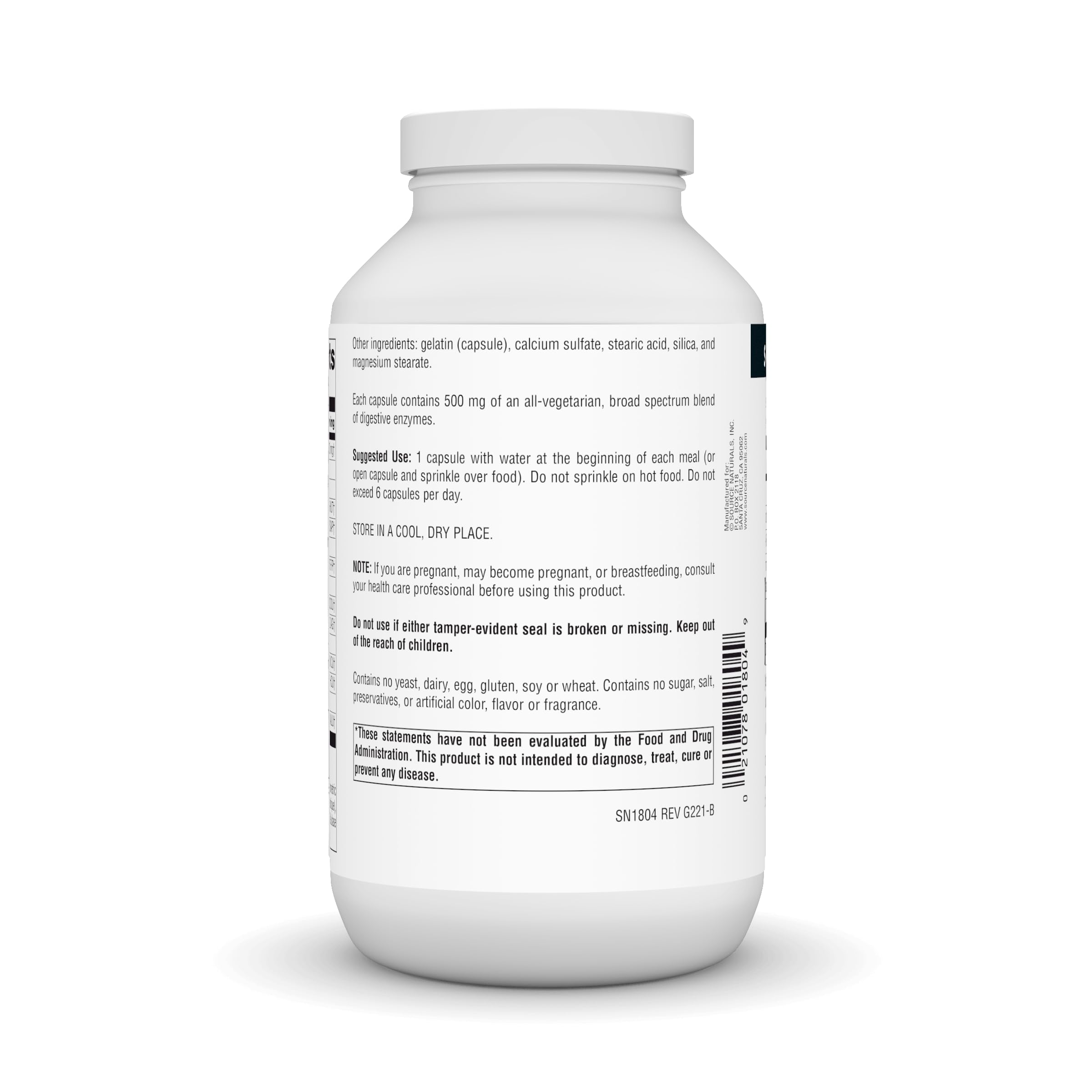 Capsules containing multiple enzymes aid breakdown of carbs, proteins, and fats