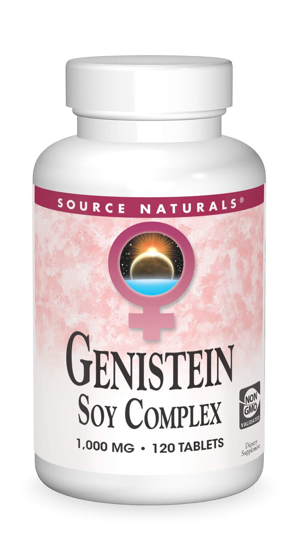 Source Naturals Eternal Woman Genistein 1000 mg bottle for daily, vegetarian-friendly wellness support.