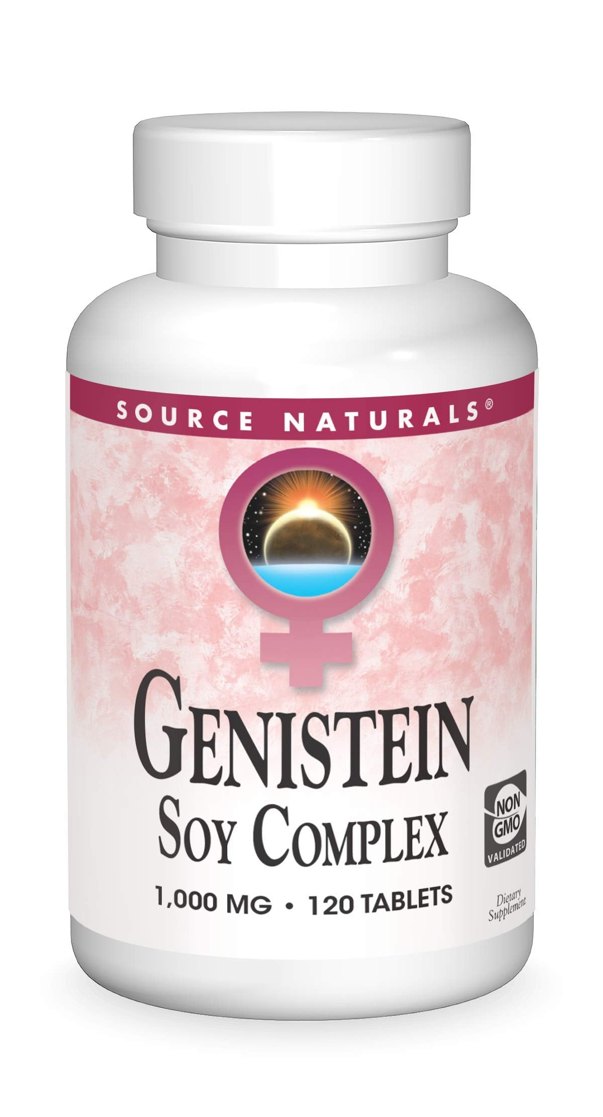 Source Naturals Eternal Woman Genistein 1000 mg bottle for daily, vegetarian-friendly wellness support.