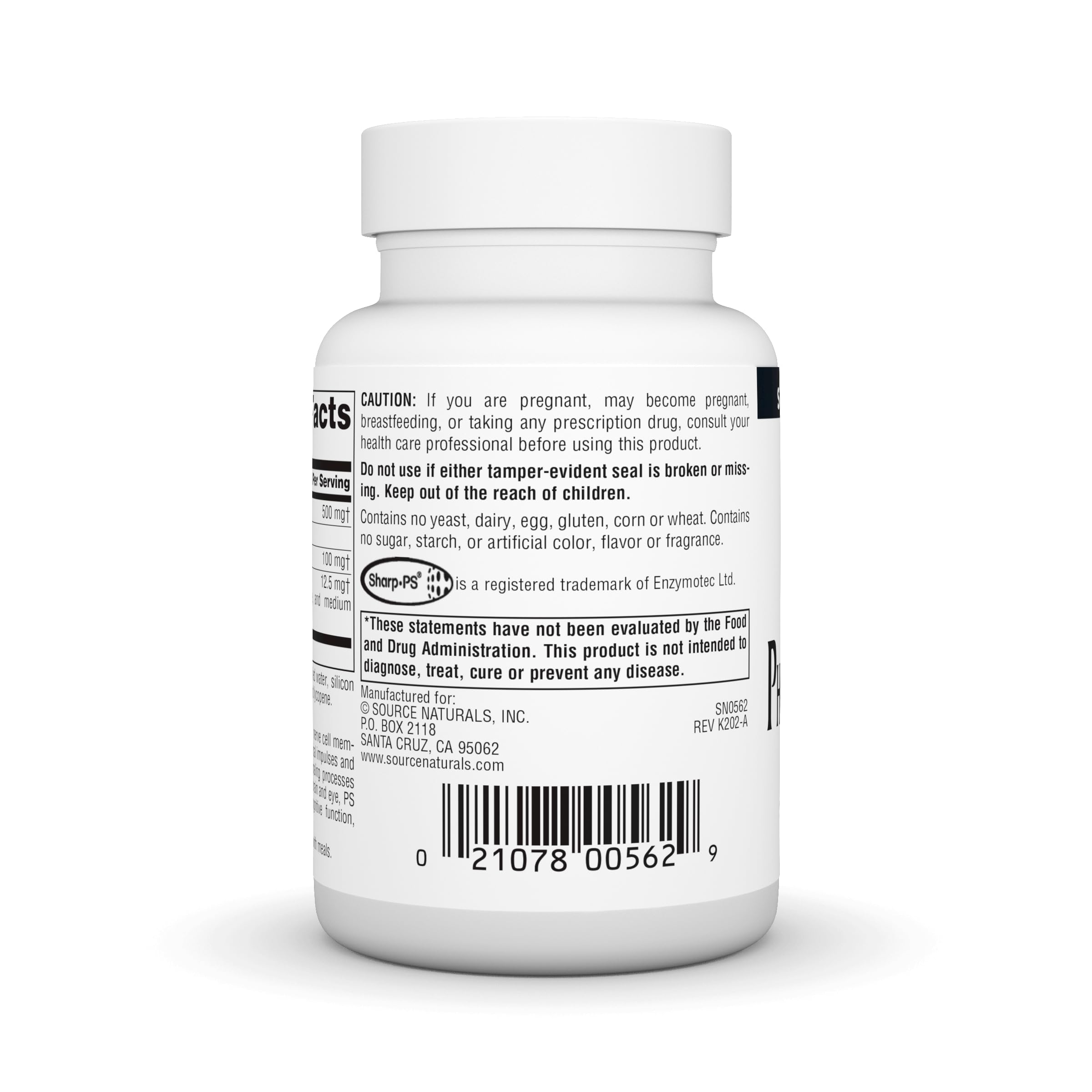 Fuente Naturals etiqueta detallada en frasco, revisión rápida de ingredientes y porciones.