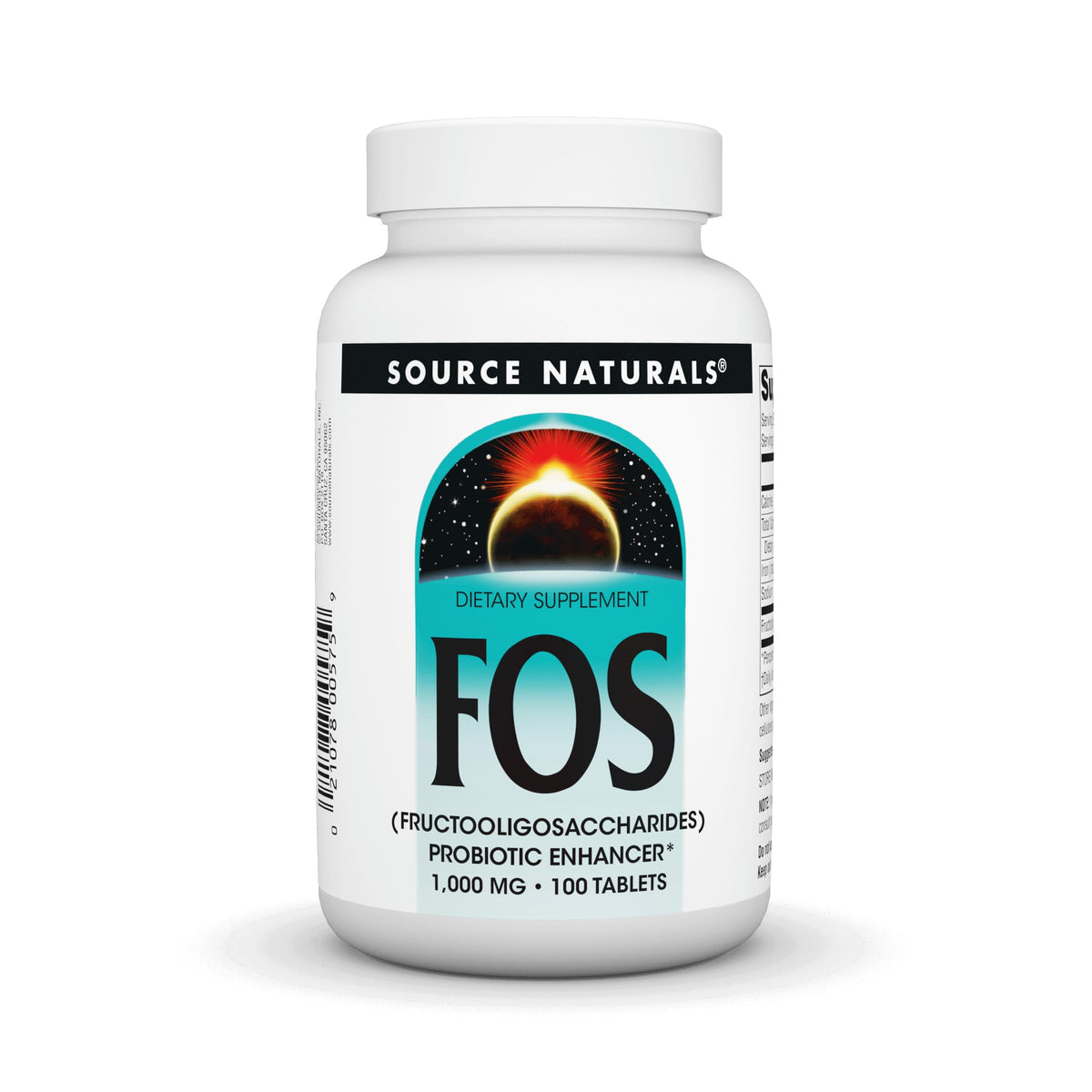 Source Naturals FOS bottle with easy daily prebiotic support.