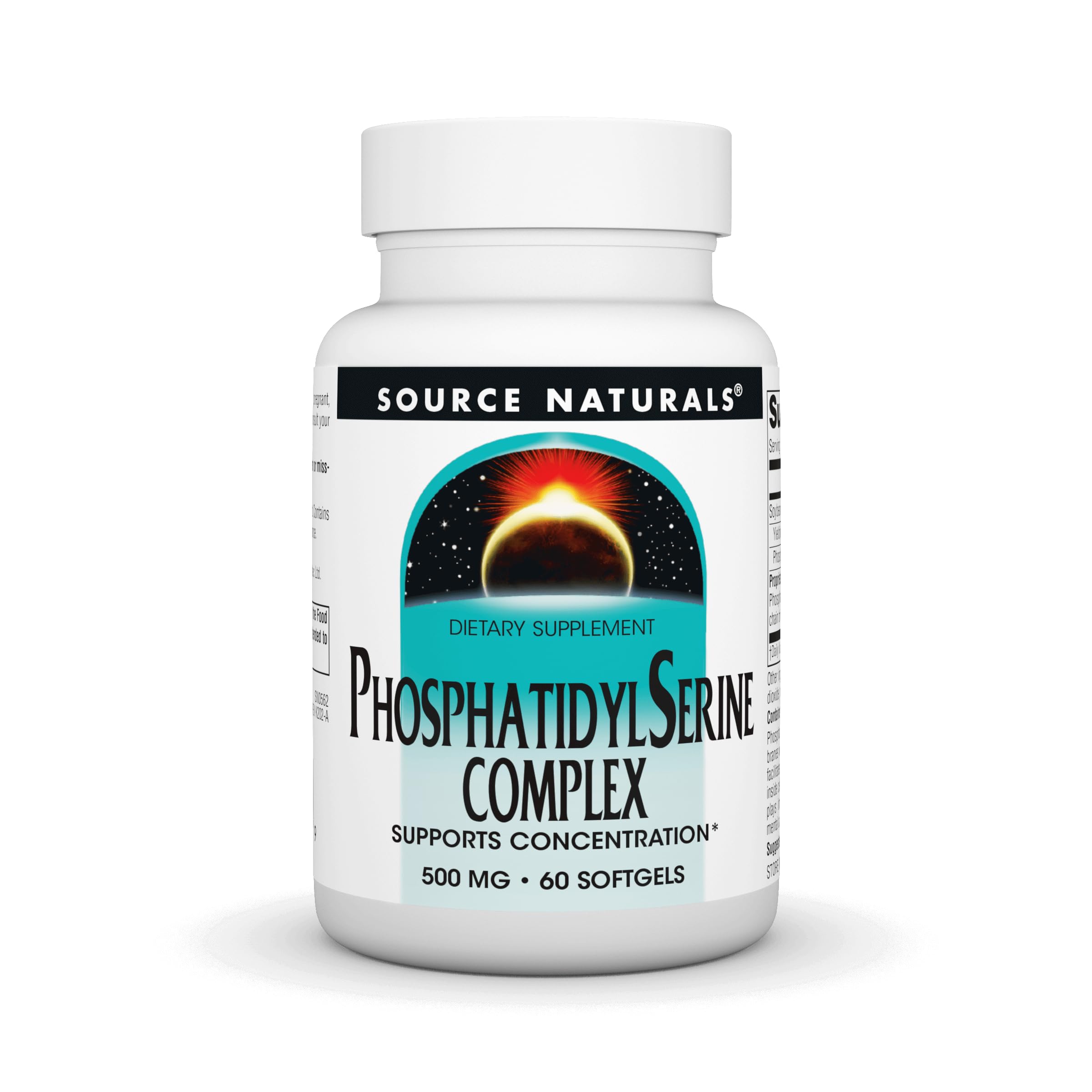 Fuente Naturals fosfatidilserina, frasco para dosis diarias, facilita la rutina de cuidado mental.