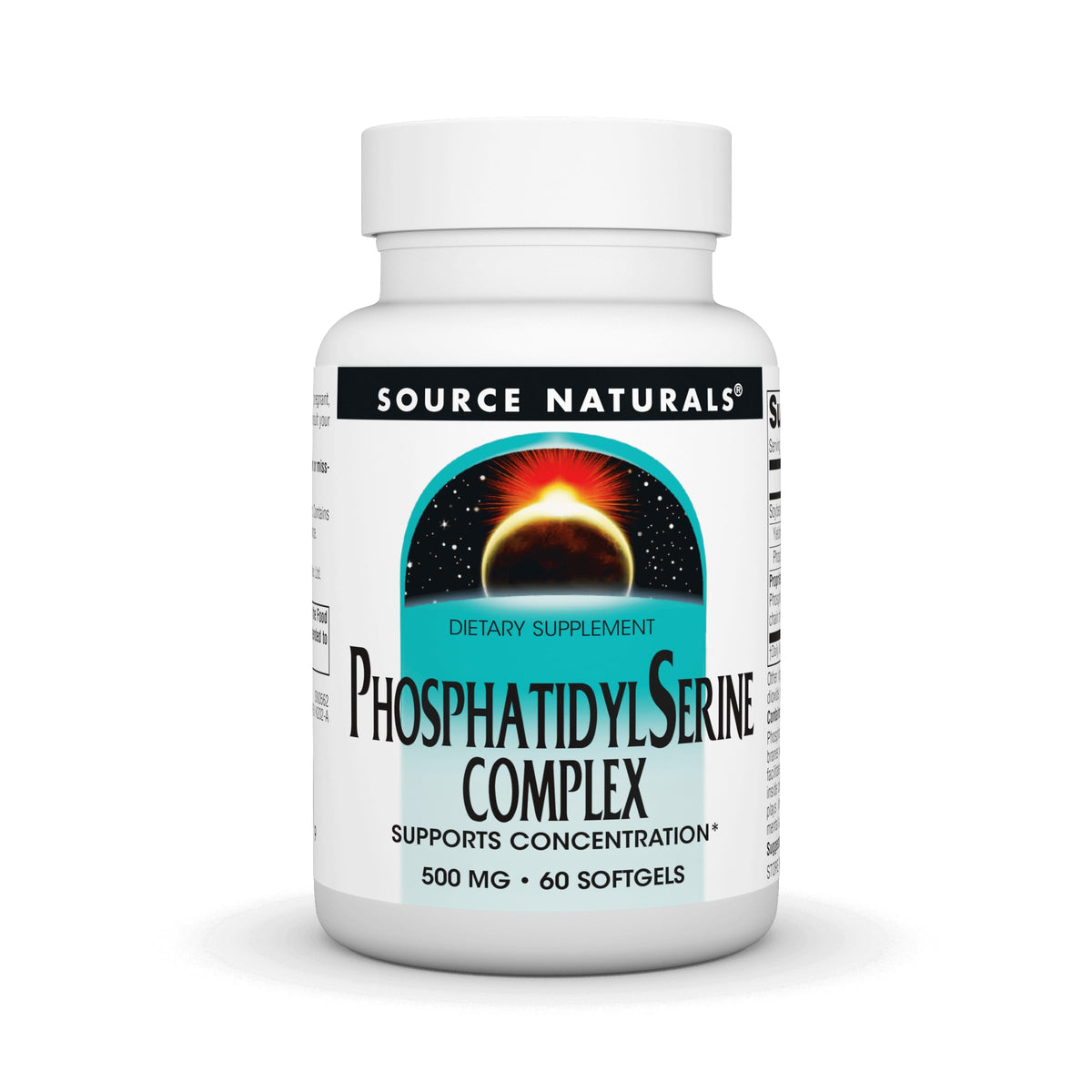 Fuente Naturals fosfatidilserina, frasco para dosis diarias, facilita la rutina de cuidado mental.