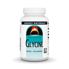 Source Naturals Glycine 500 mg bottle for daily protein support.