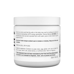 Close-up of Source Naturals Glycine label highlighting purity.