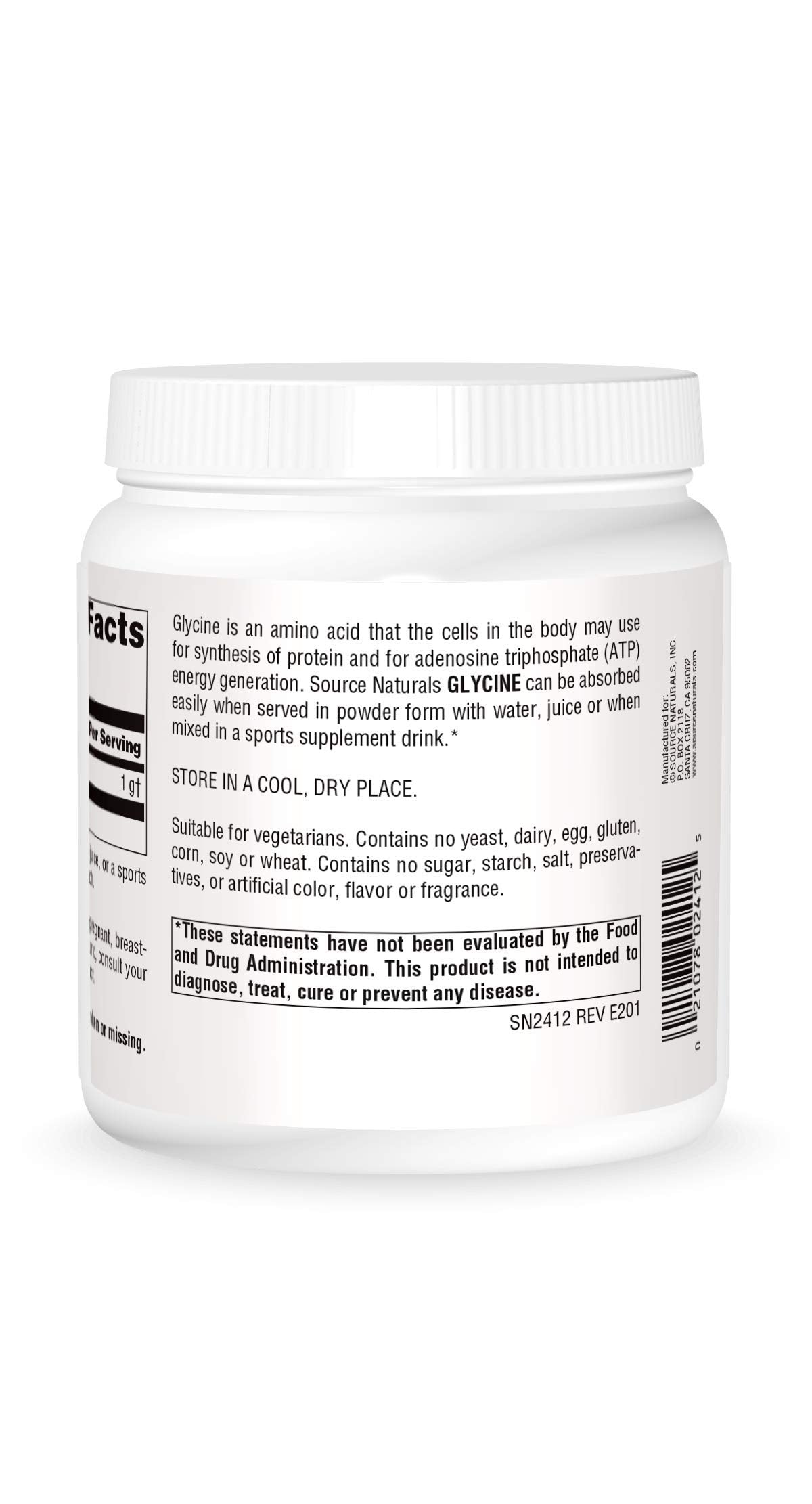 Source Naturals Glycine Powder dissolve-in-water for convenient amino acid intake