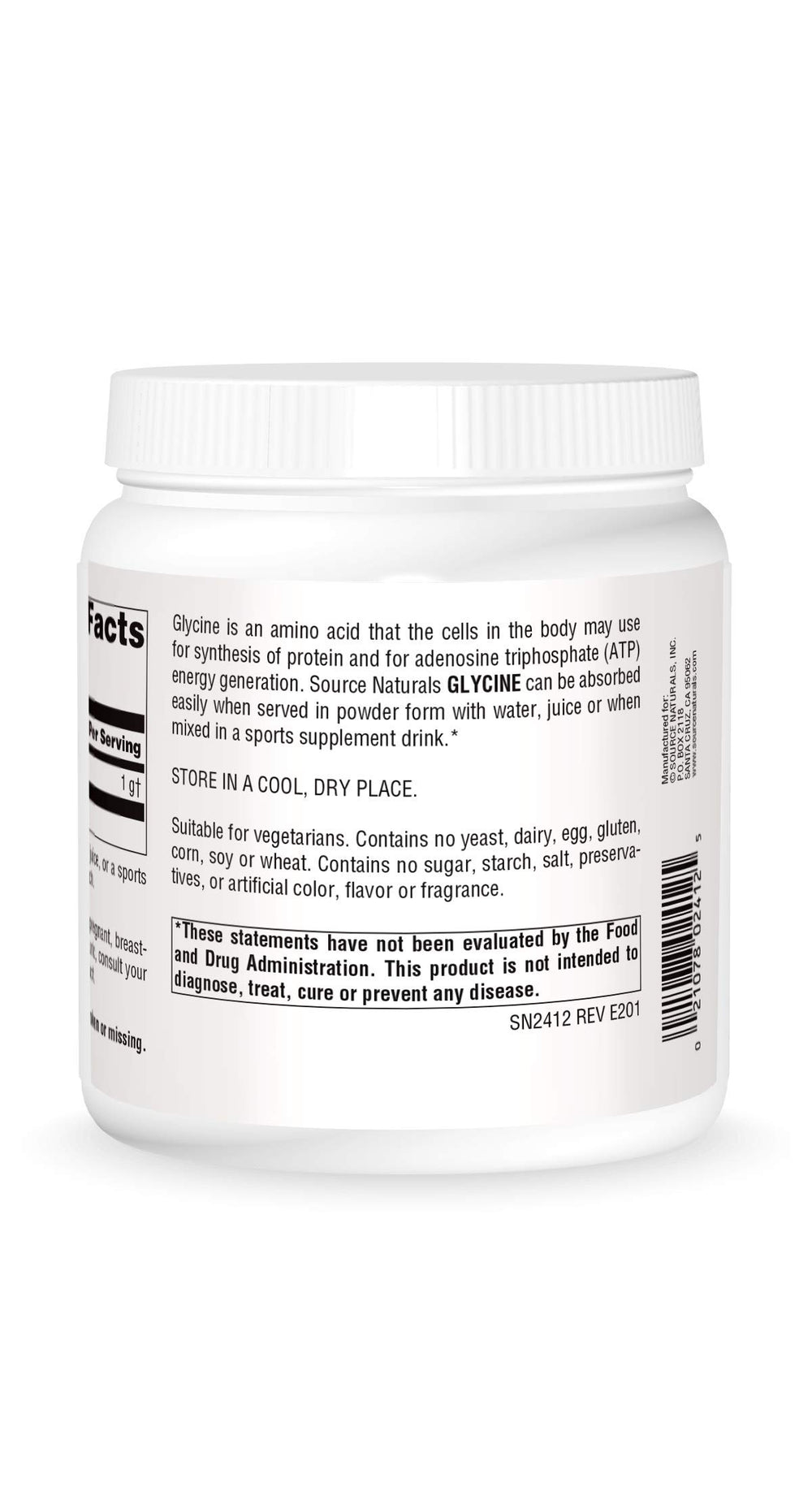 Source Naturals Glycine Powder dissolve-in-water for convenient amino acid intake