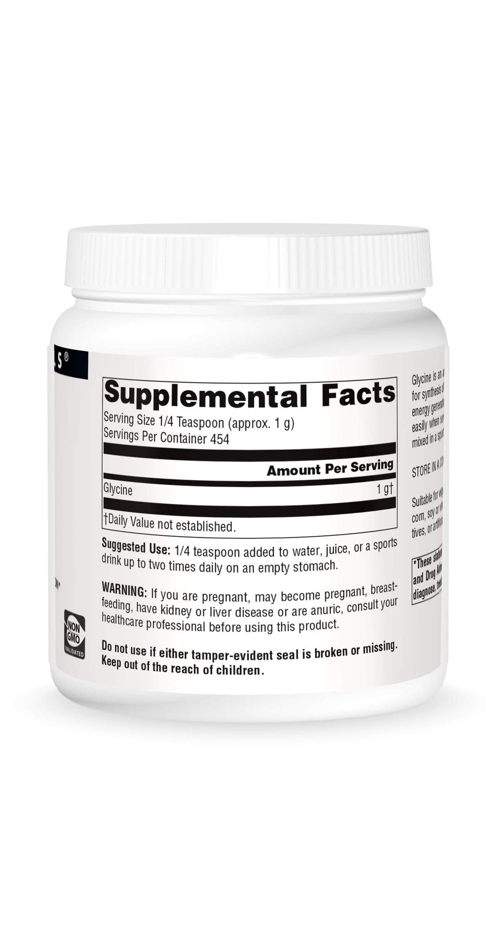 Source Naturals Glycine Powder mixed-in-sports-drink for daily amino acid supplementation