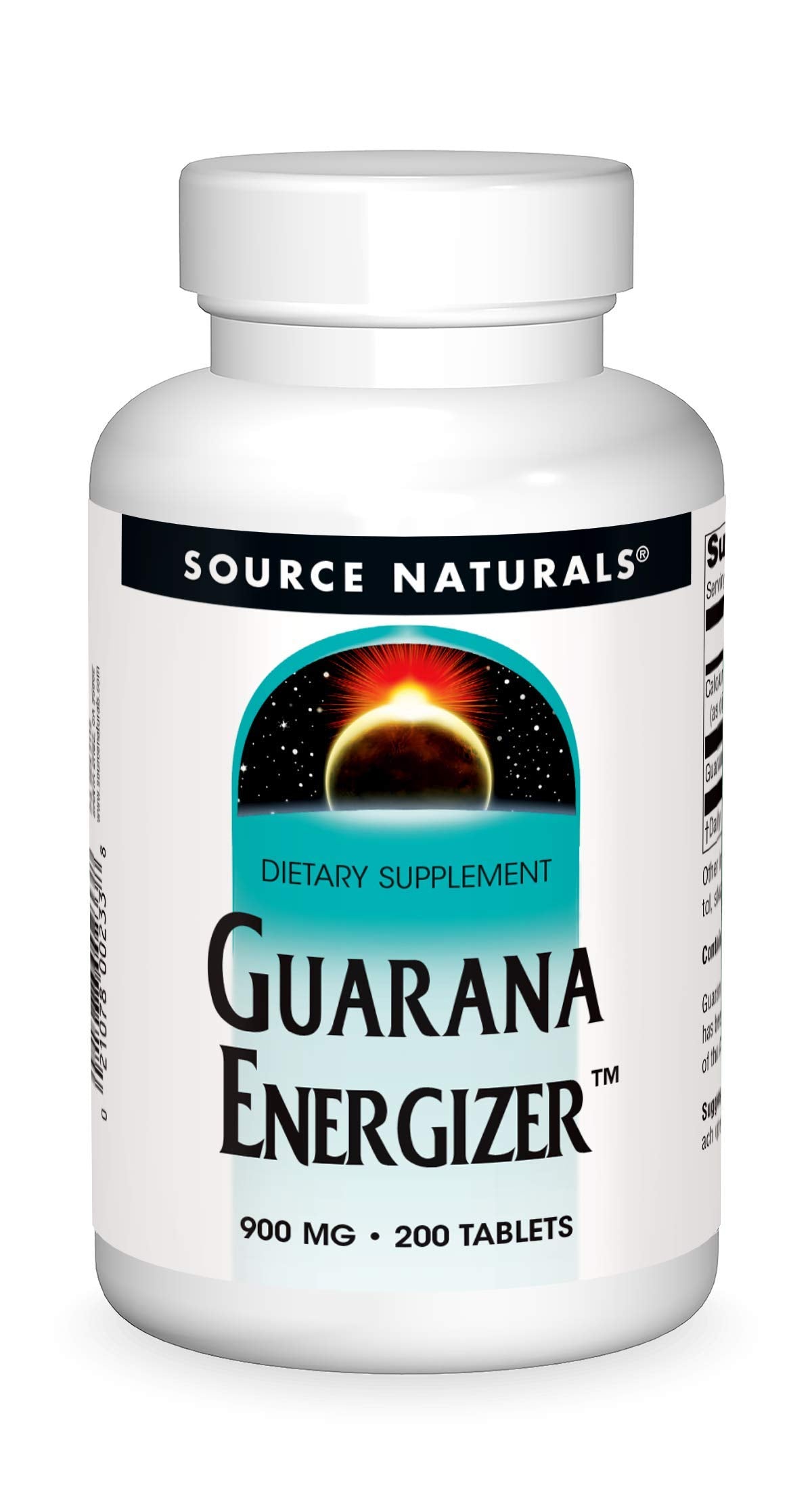 Source Naturals Guarana Energizer bottle front showing natural caffeine boost