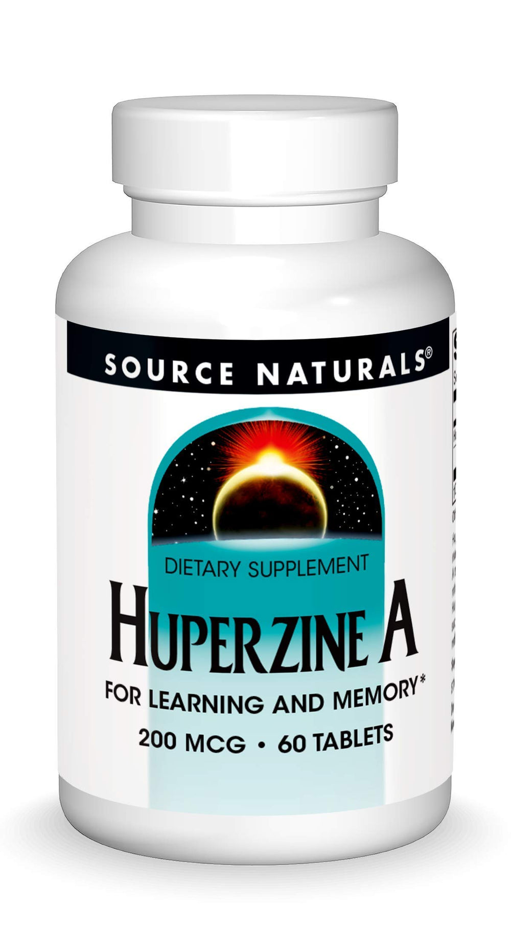 Source Naturals Huperzine A tablets bottle for learning and focus.