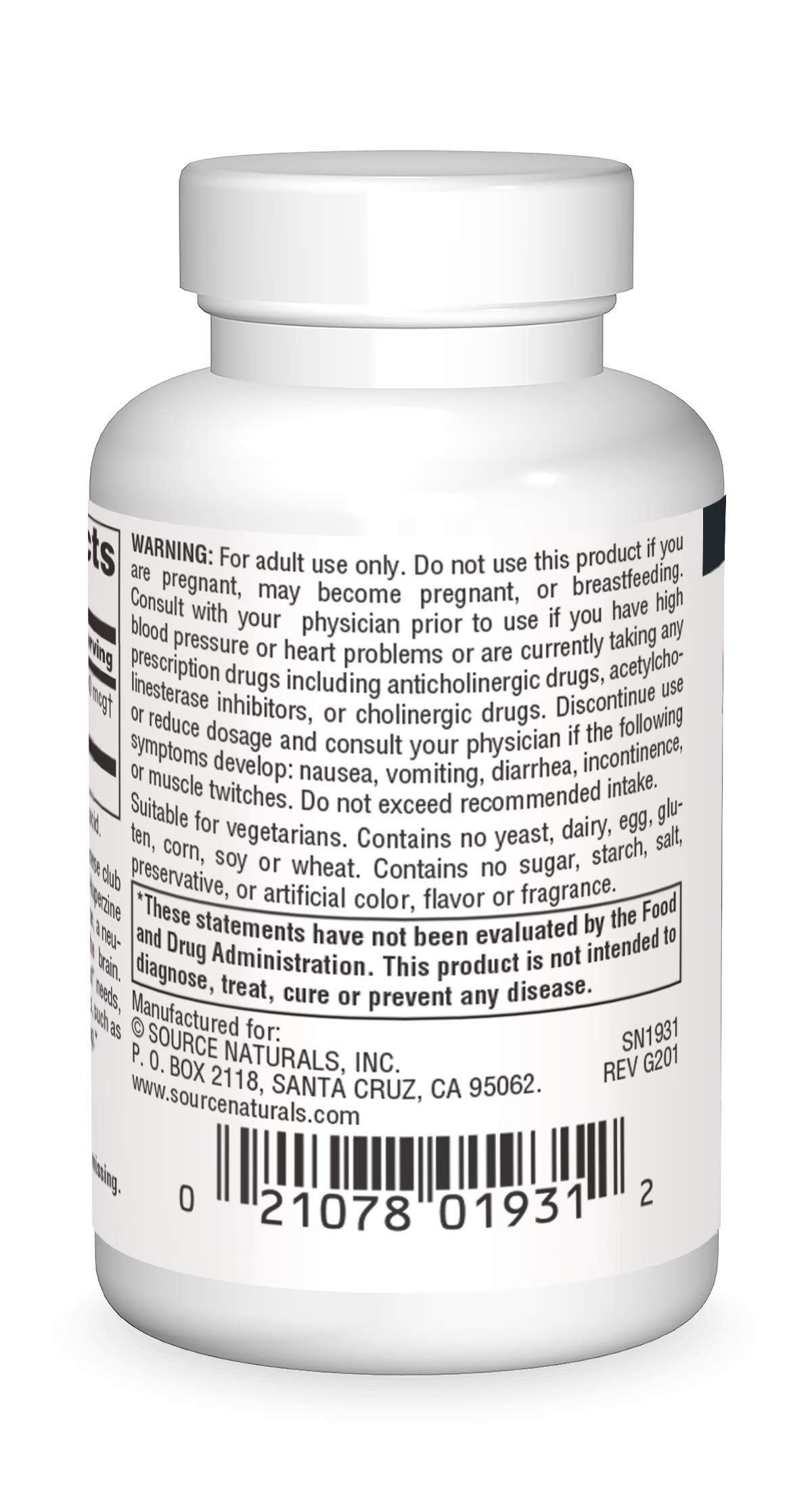 Close-up of Huperzine A tablets highlighting daily dose format.