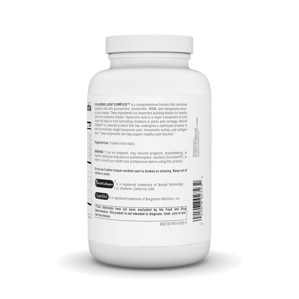 Ingredient label highlights glucosamine and chondroitin for cartilage support.