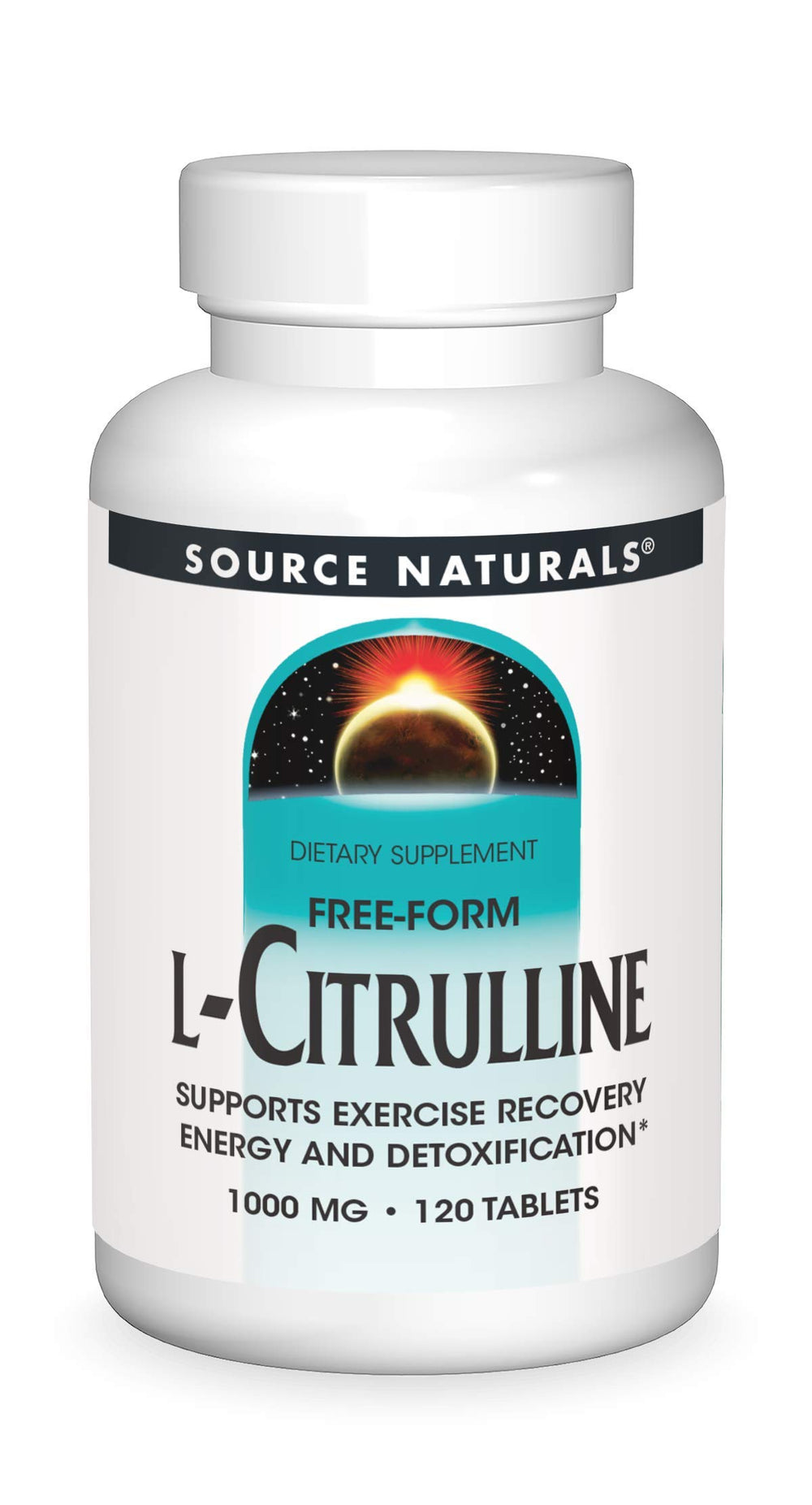 Source Naturals L-Citrulline 1000mg bottle on a clean counter ready for daily use.