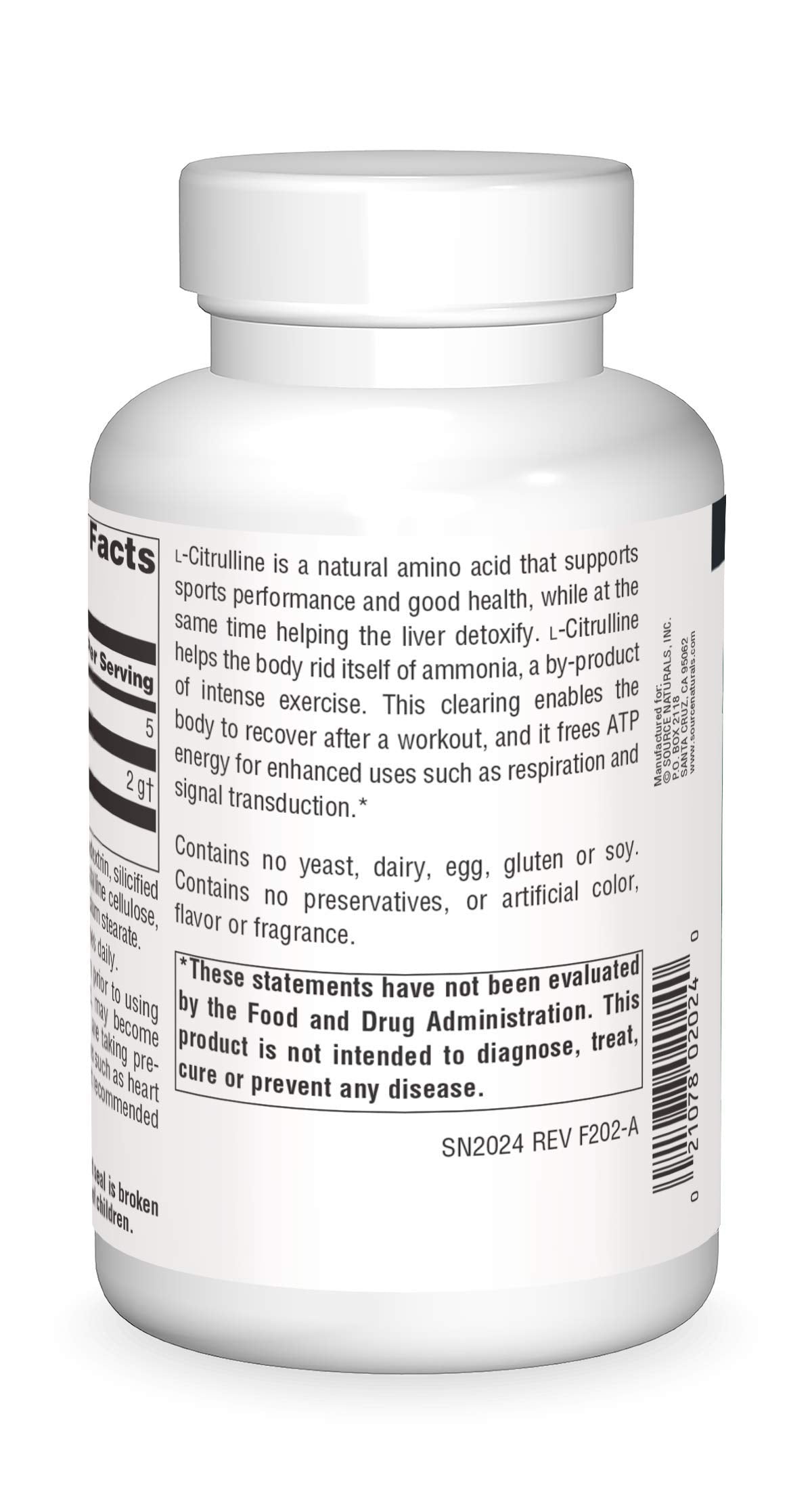 Close-up of L-Citrulline 1000mg tablets in the container.