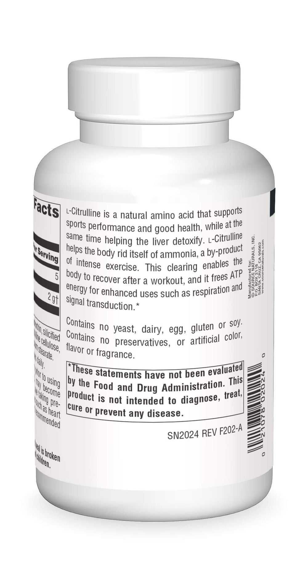Close-up of L-Citrulline 1000mg tablets in the container.