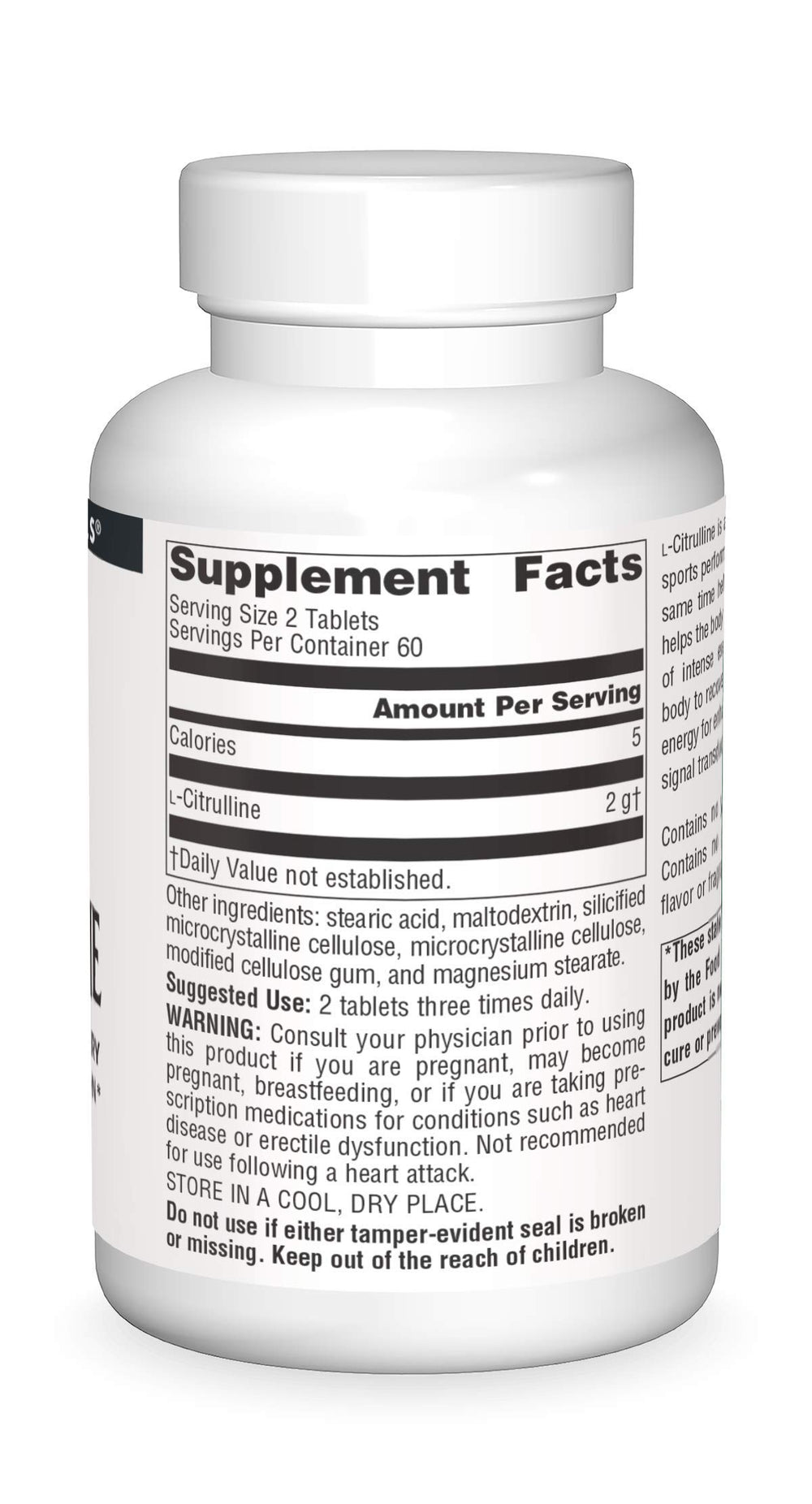 Bottle label highlights Source Naturals quality and dosage.