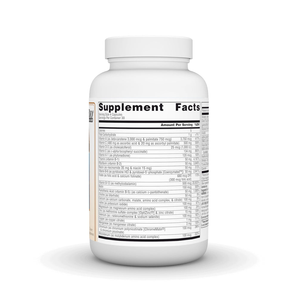 Source Naturals Life Force capsules close-up highlighting non-iron energy support.