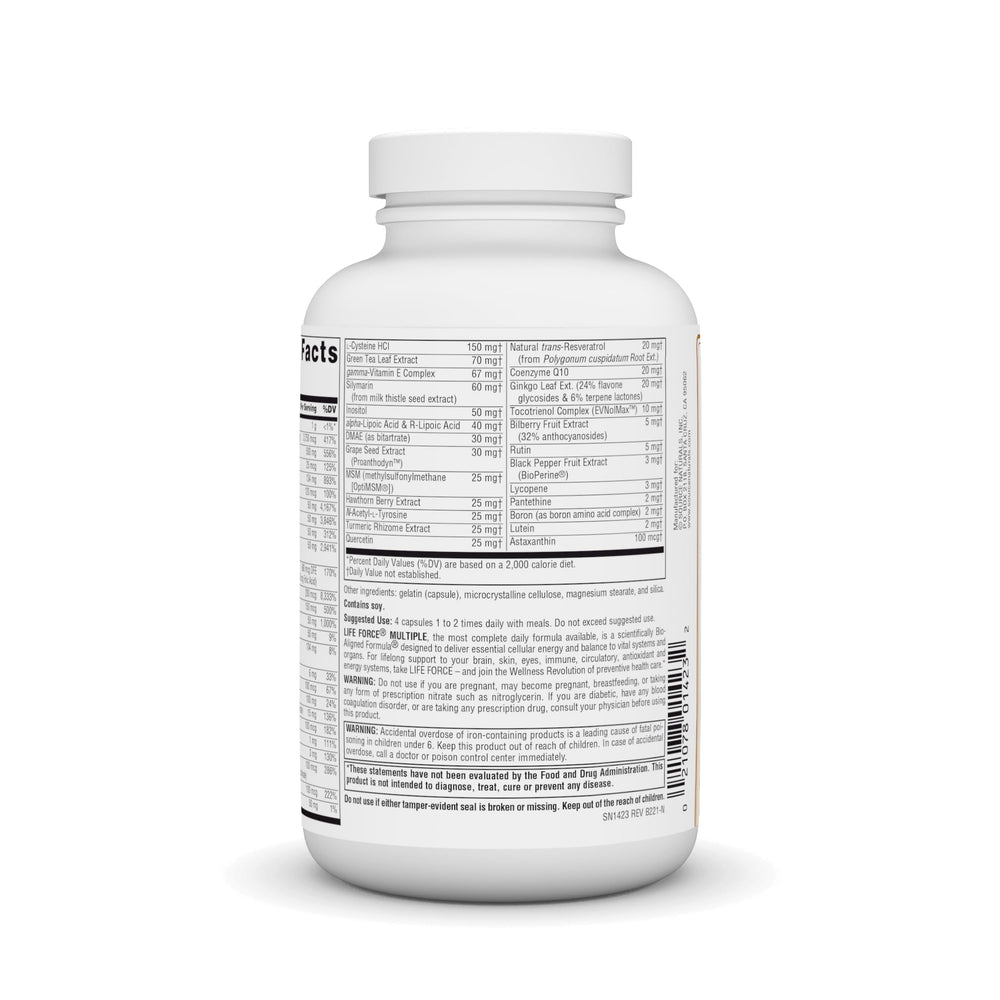 Source Naturals Life Force capsules closeup of a comprehensive multivitamin formula