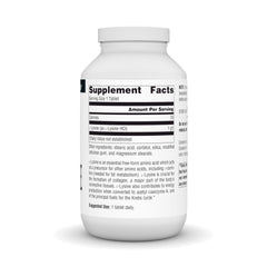 Close-up of Source Naturals L-Lysine Free Form tablets, 1000 mg strength.
