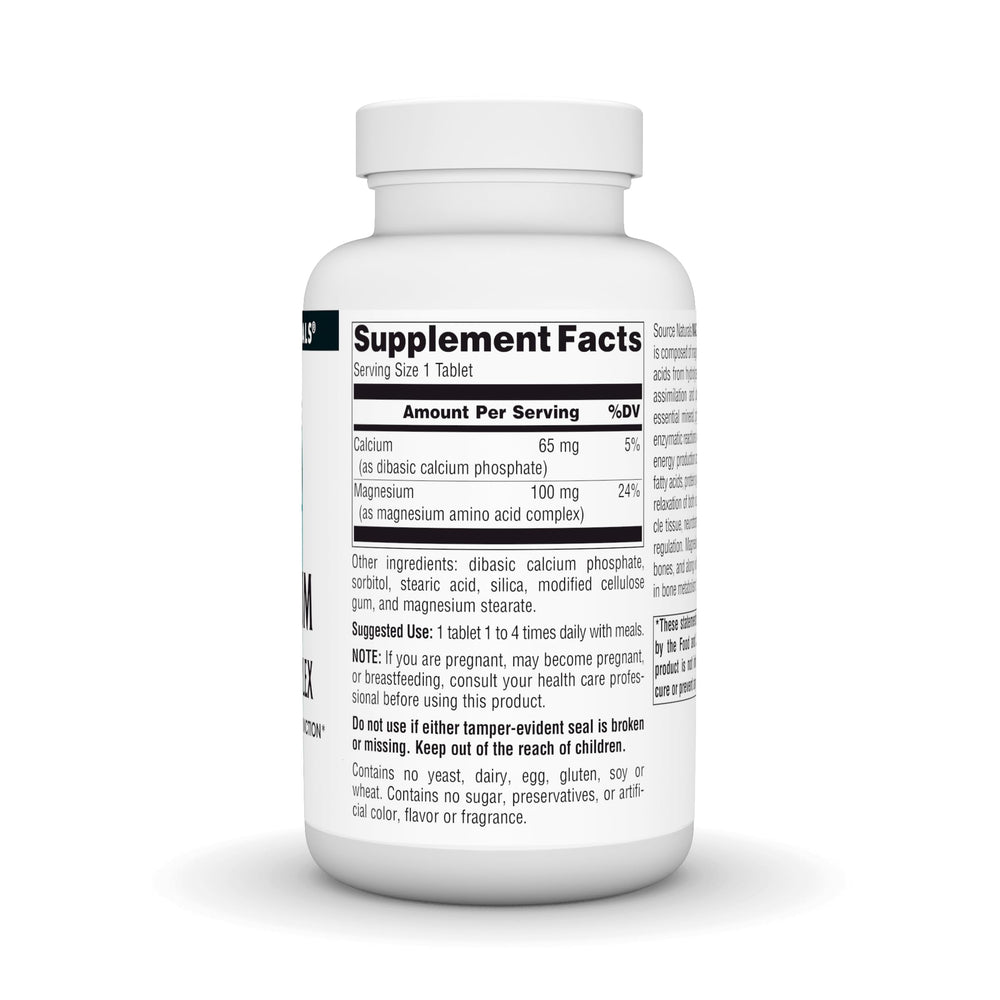 Source Naturals Magnesium Chelate tablets arranged for convenient daily use