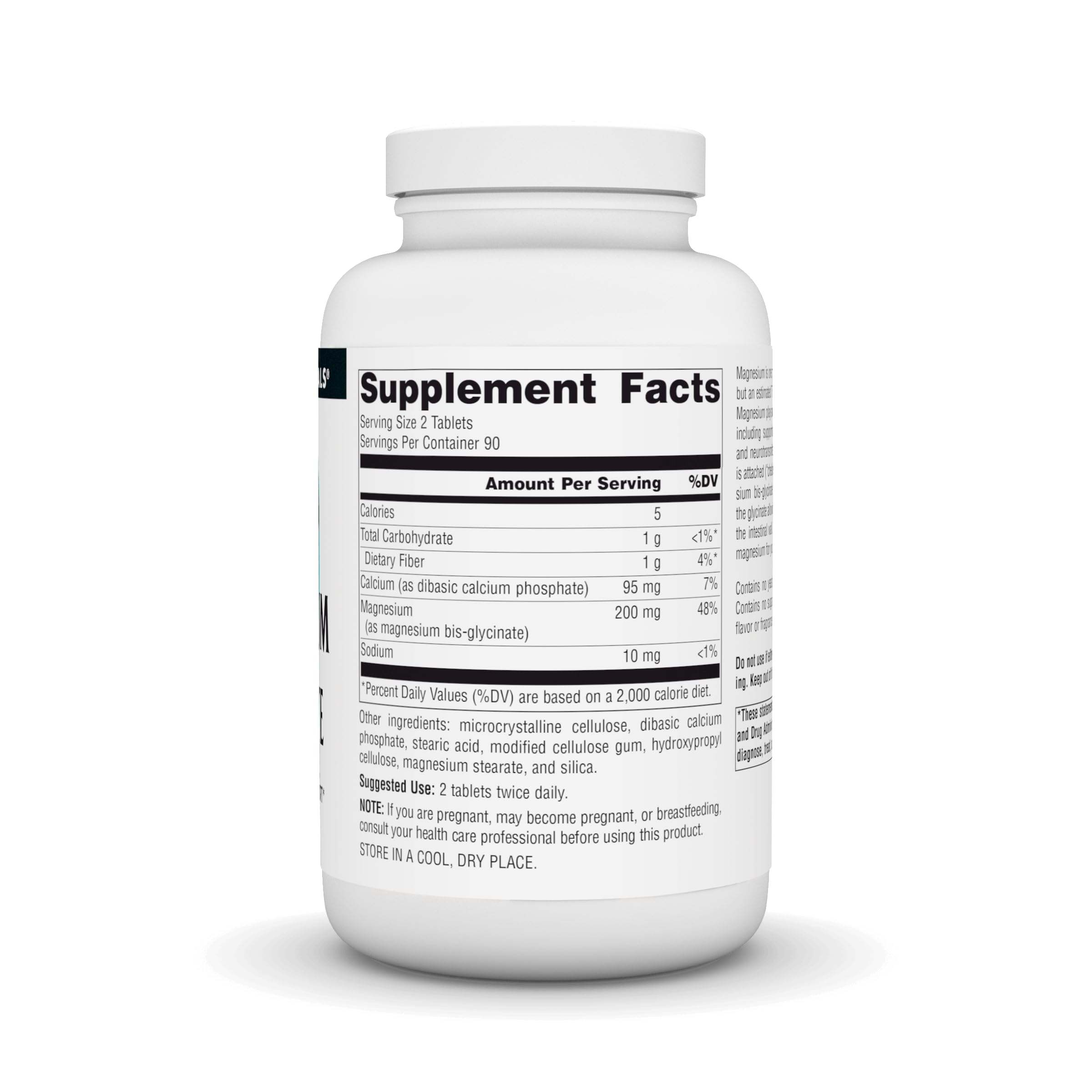 Tablets from Source Naturals Magnesium Glycinate stacked for everyday supplementation.