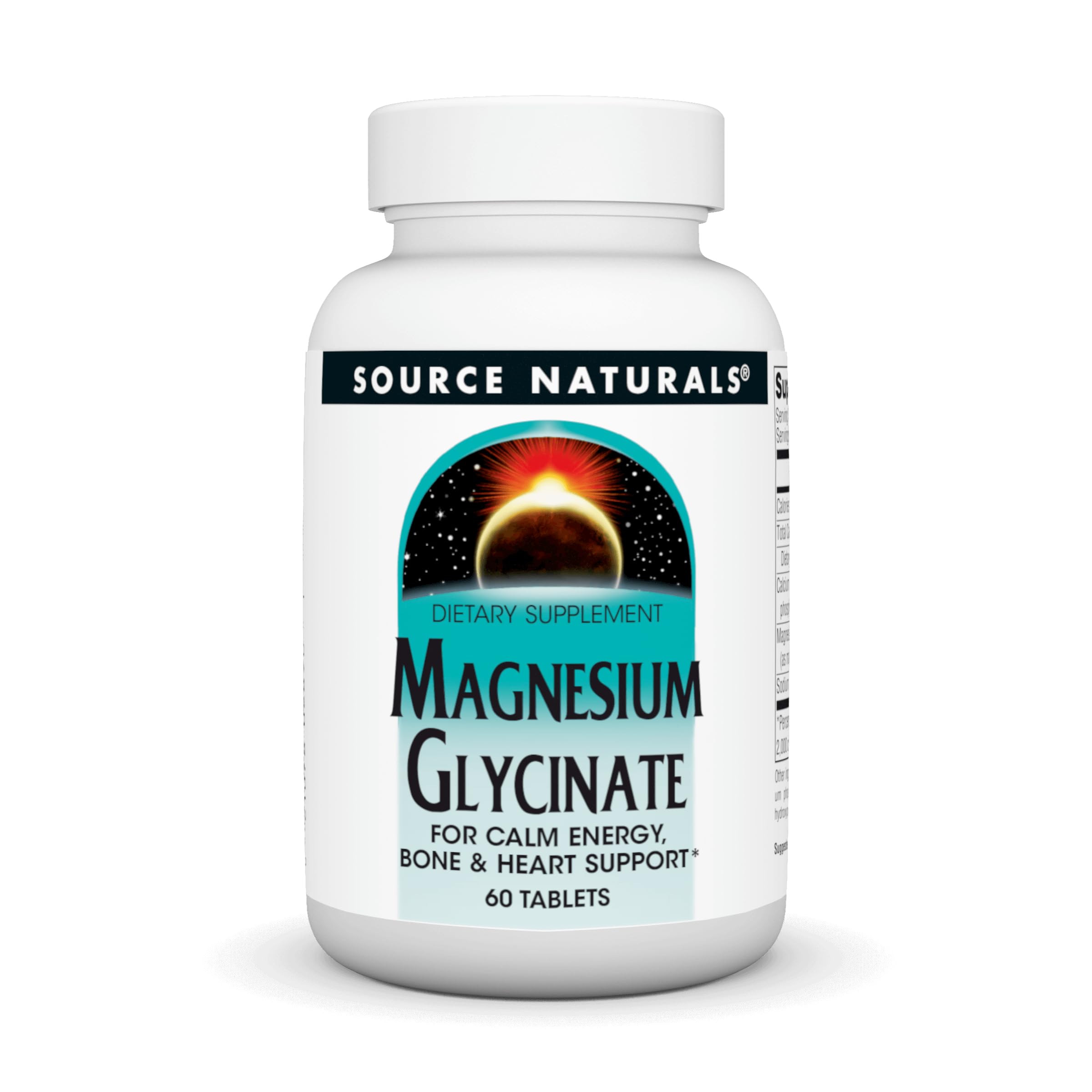Source Naturals magnesium glycinate tablets for chelated absorption and daily nervous system support