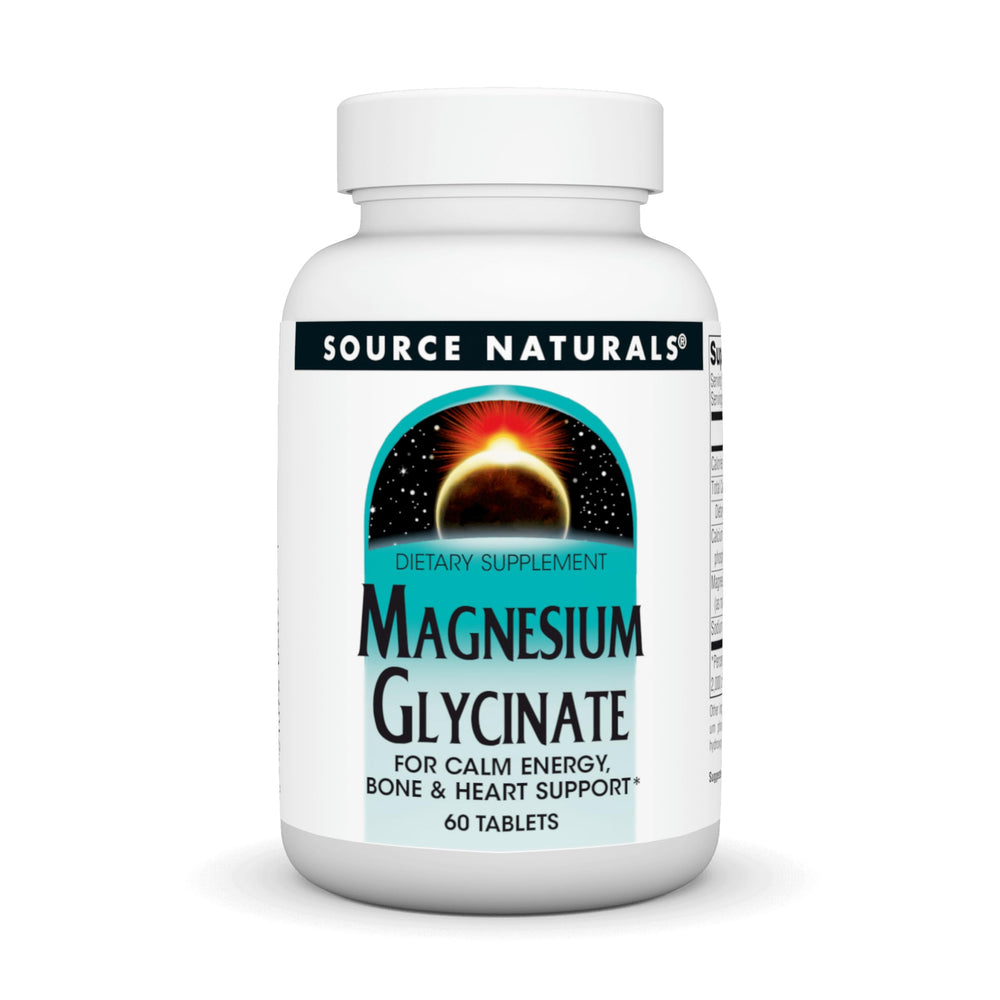 Source Naturals magnesium glycinate tablets for chelated absorption and daily nervous system support