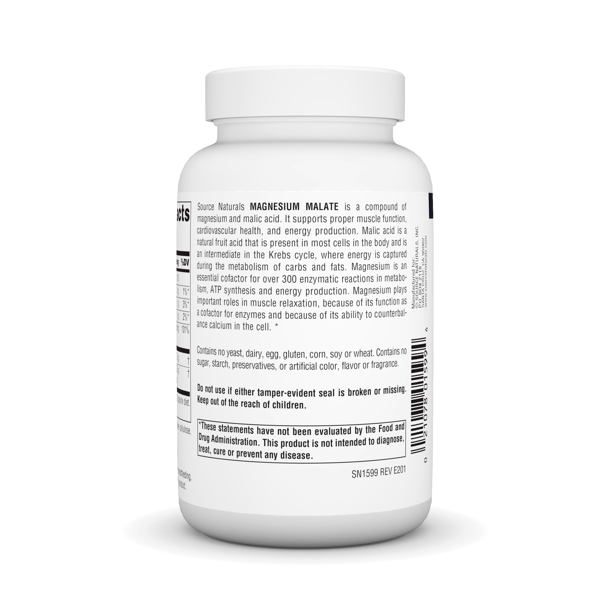 Source Naturals Magnesium Malate capsules shown for easy daily intake.
