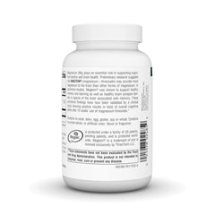 Source Naturals Magtein bottle pour, illustrating easy daily dosing for brain health.