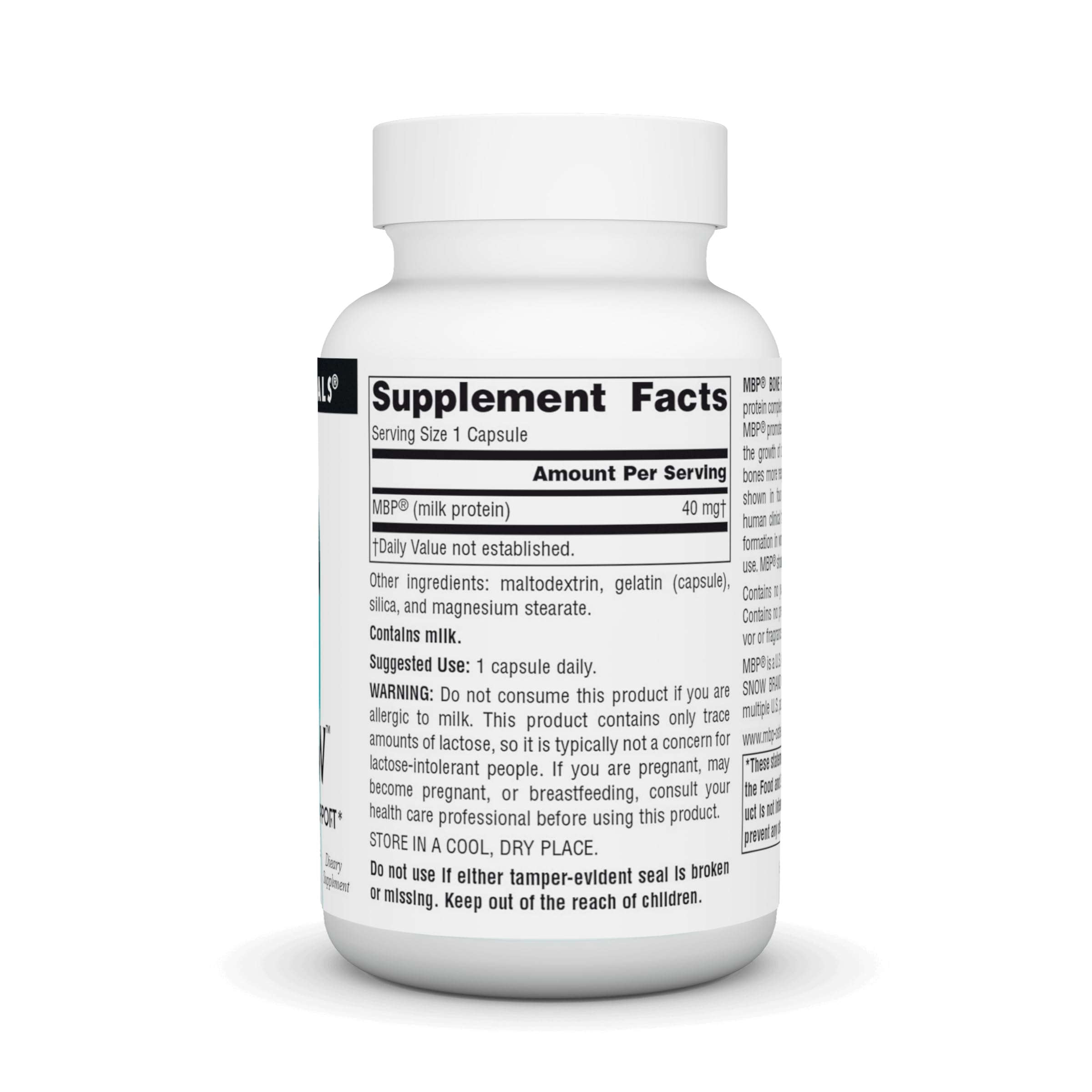 Close-up of Source Naturals MBP Bone Renew capsules for easy daily supplementation.