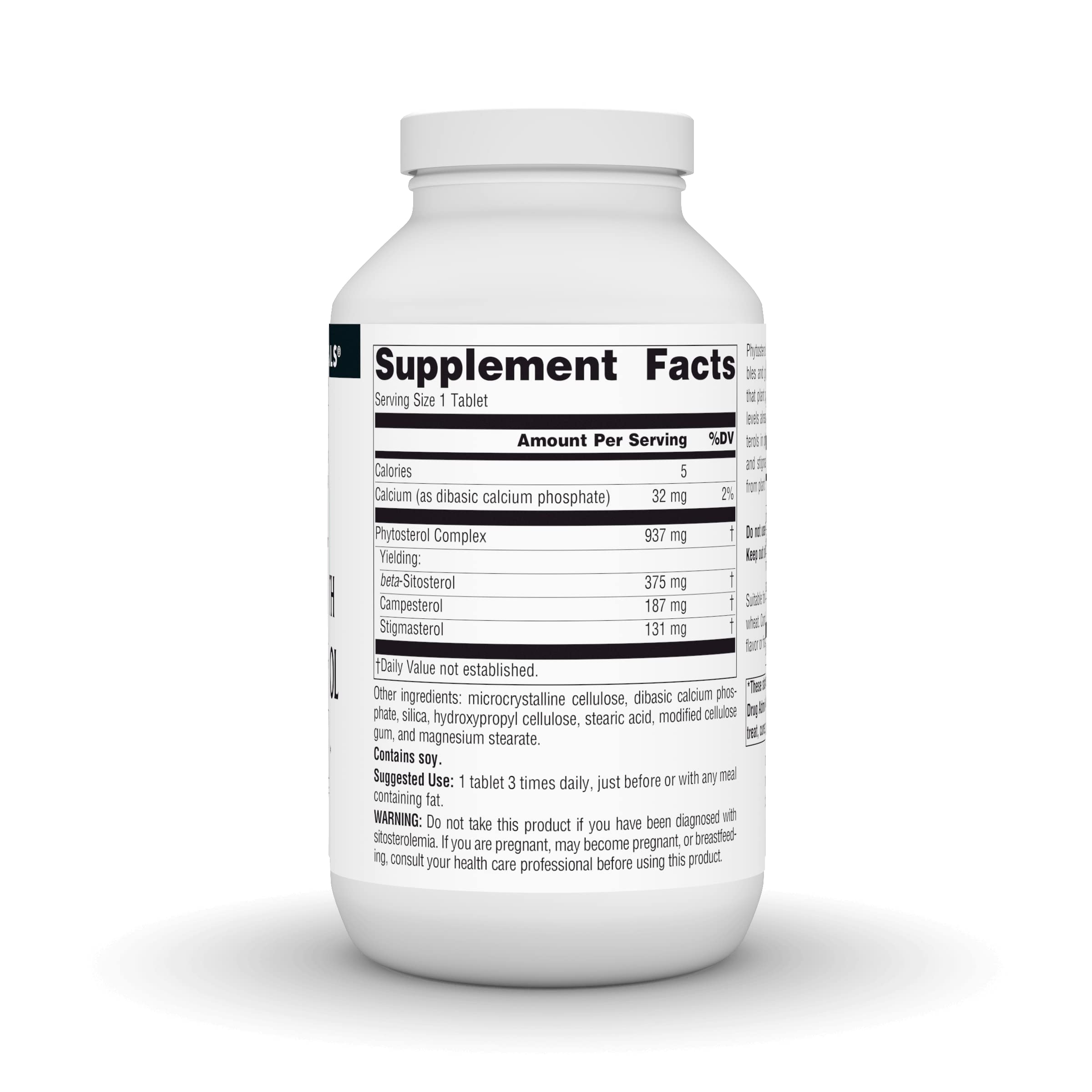 Source Naturals Beta Sitosterol bottle label highlights 375 mg per tablet for balanced support