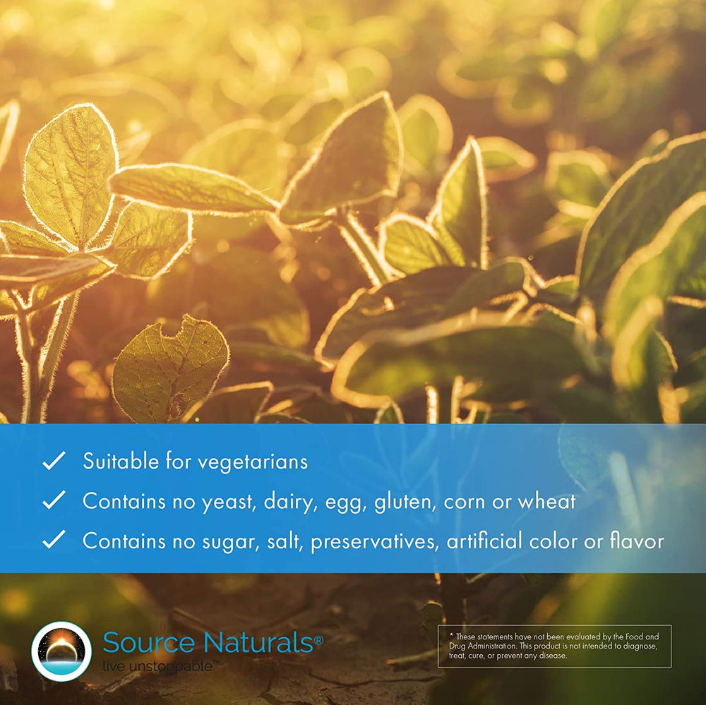 Source Naturals tablets dispensed image conveying simple daily dosing