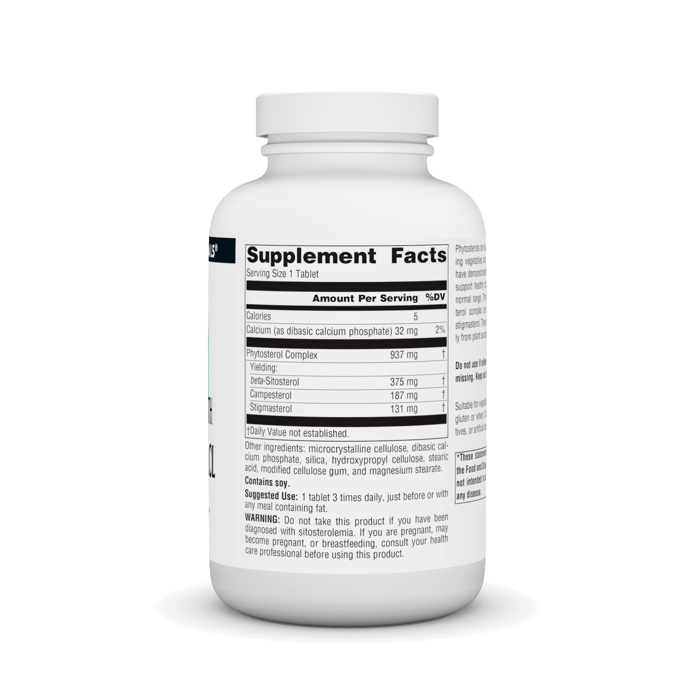 Source Naturals Beta Sitosterol label closeup highlighting formulation details