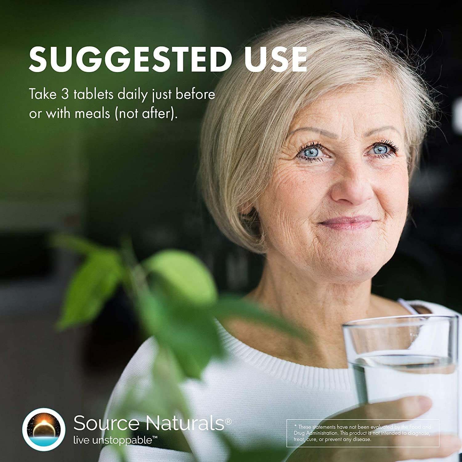 Close-up of Source Naturals tablets conveying quality and daily use