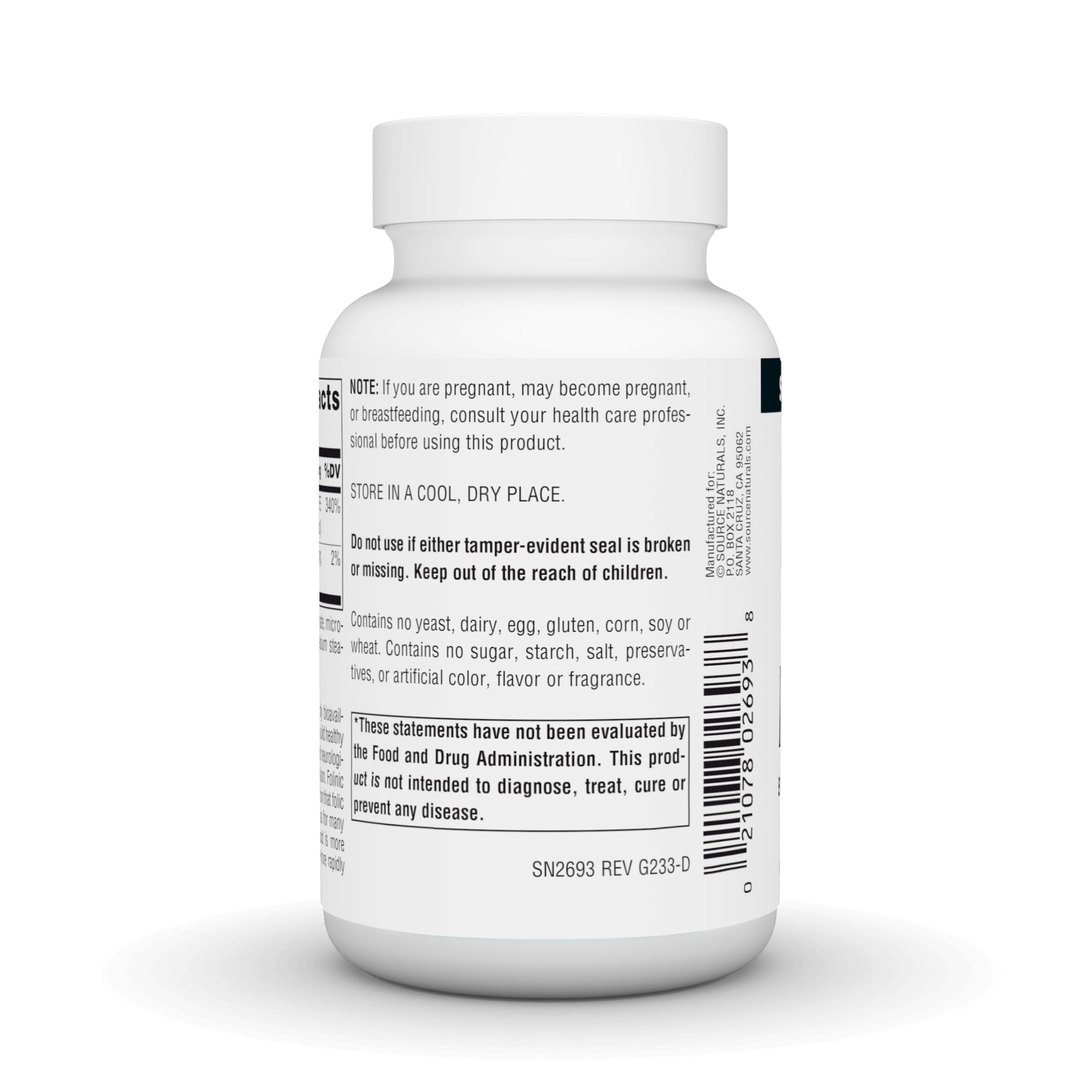 Vegetarian-friendly MegaFolinic label on packaging