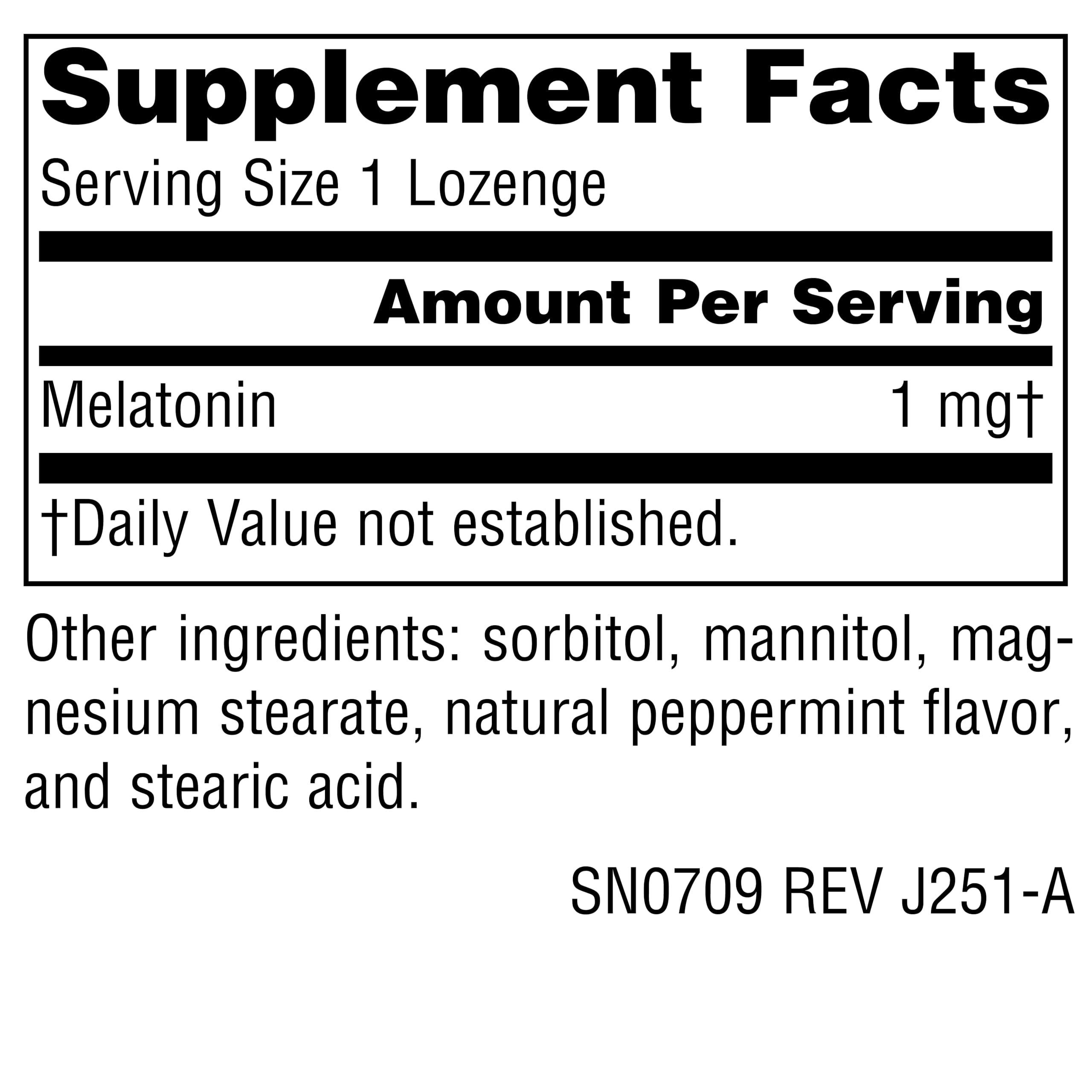 Source Naturals Melatonin lozenge dissolving in the mouth for easy nightly use.