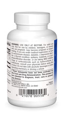 Source Naturals melatonin 5 mg bottle back label with dosage info