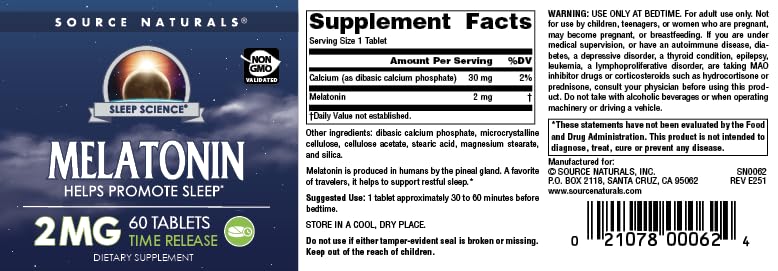 Source Naturals Melatonin bottle on nightstand suggests simple nightly routine.