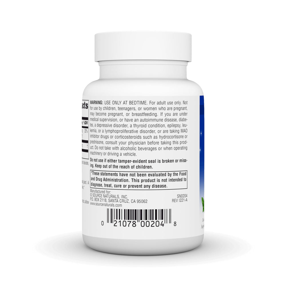Source Naturals melatonin lozenge peppermint closeup highlighting mint flavor