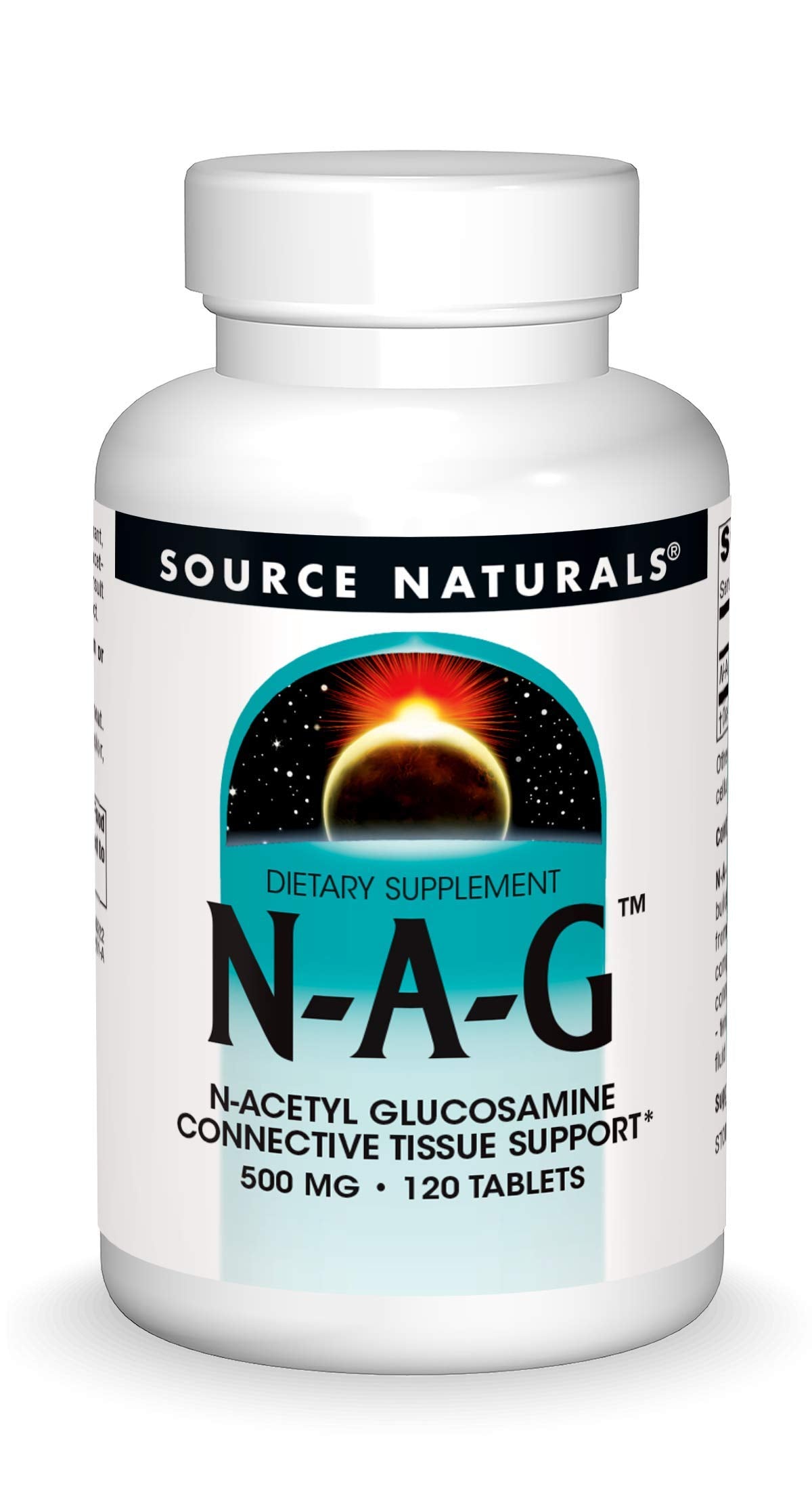 Source Naturals N-A-G bottle with tablets for daily connective tissue support.
