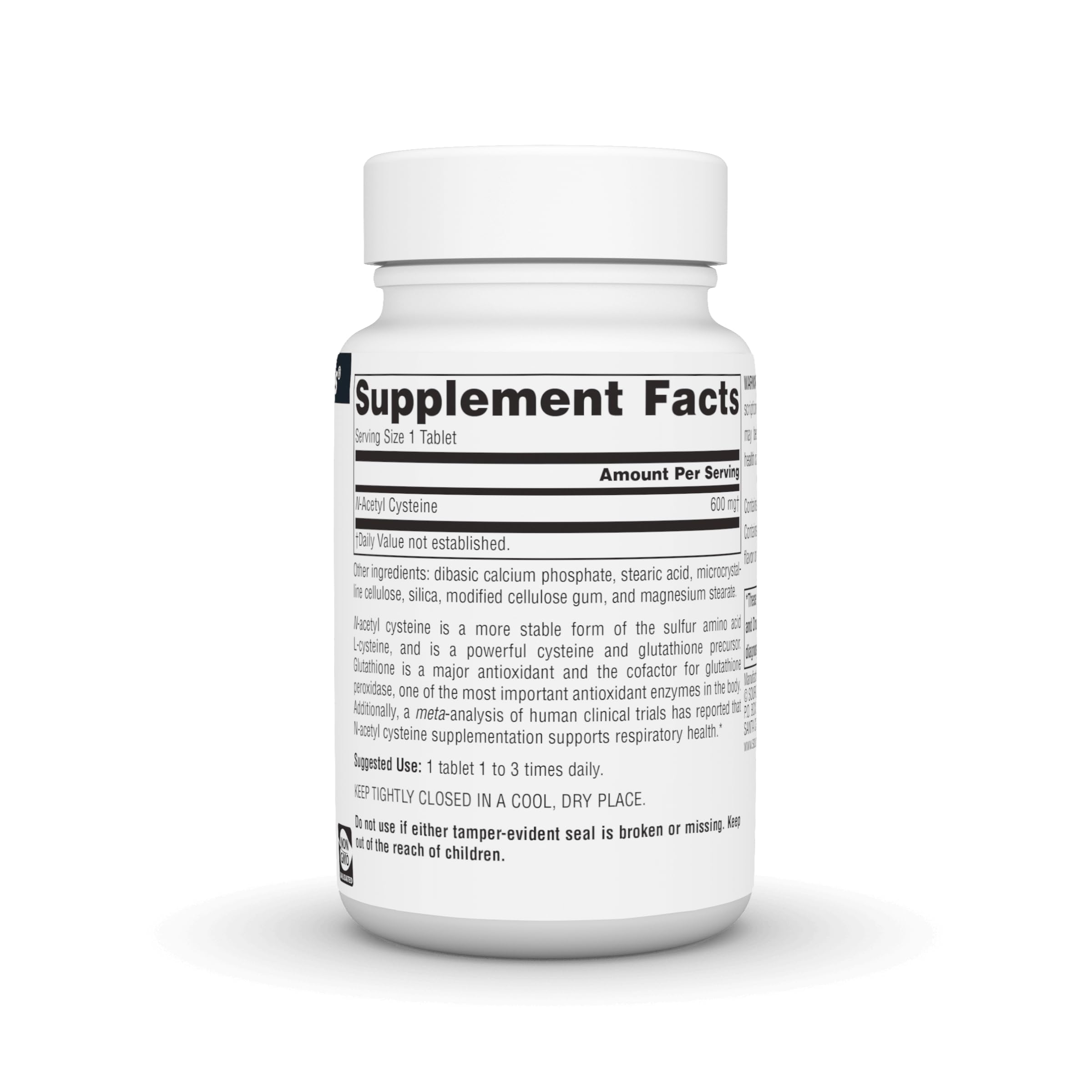 Source Naturals NAC bottle shows easy daily dosing for on-the-go.