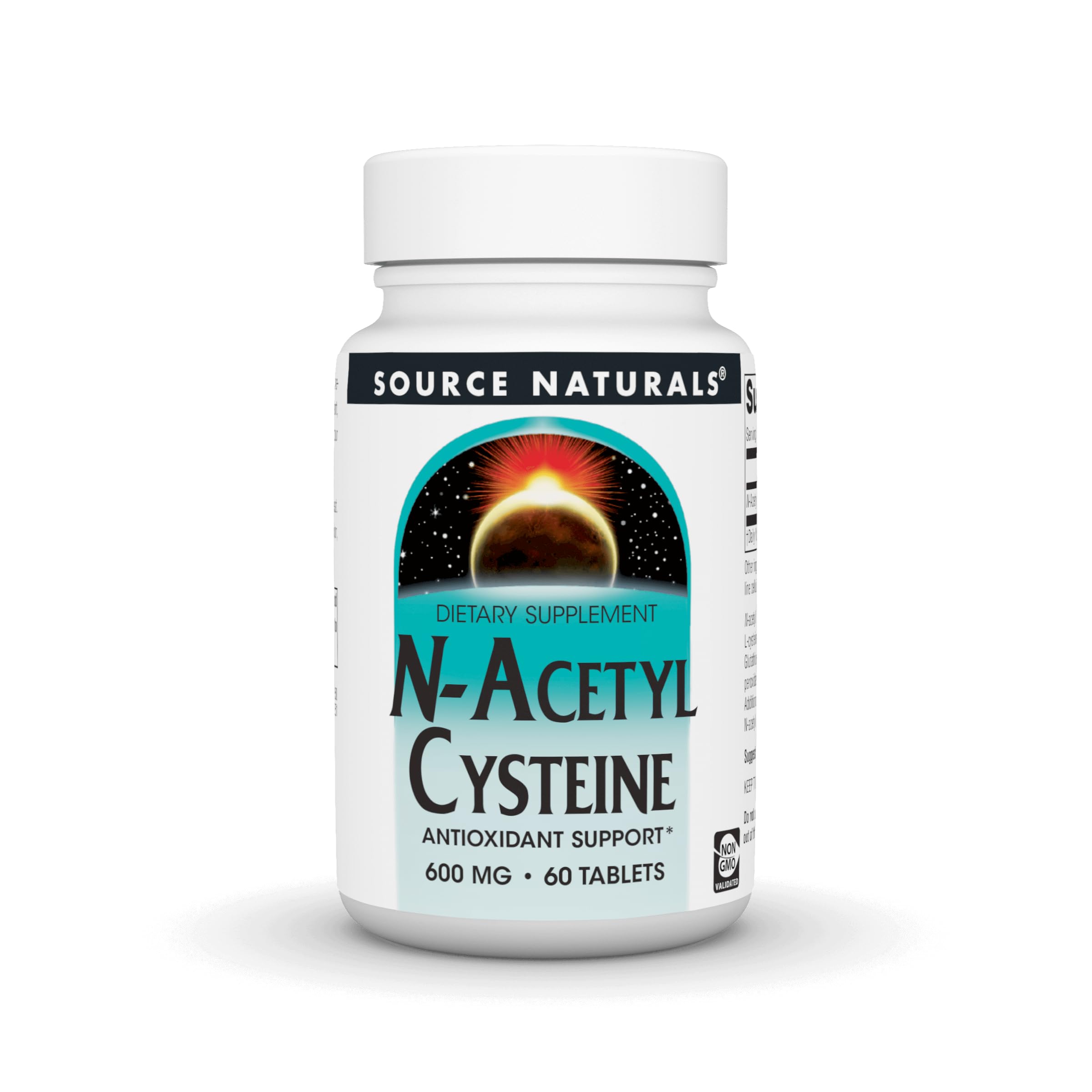 Source Naturals NAC tablet close-up, a daily antioxidant option.