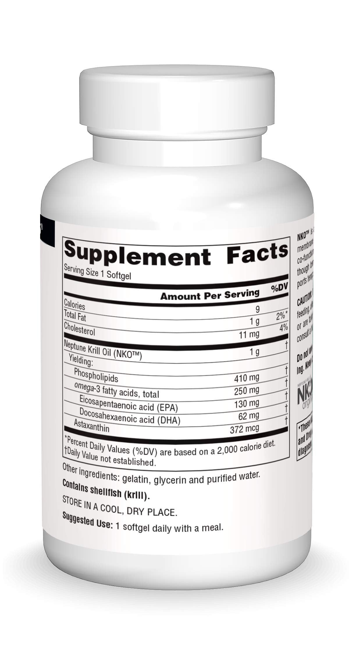 Close-up of Source Naturals NKO Neptune Krill Oil softgels.