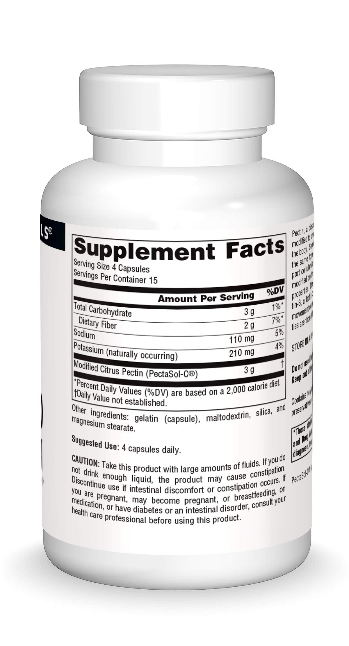 Source Naturals PectImmune label with 750 mg dosage