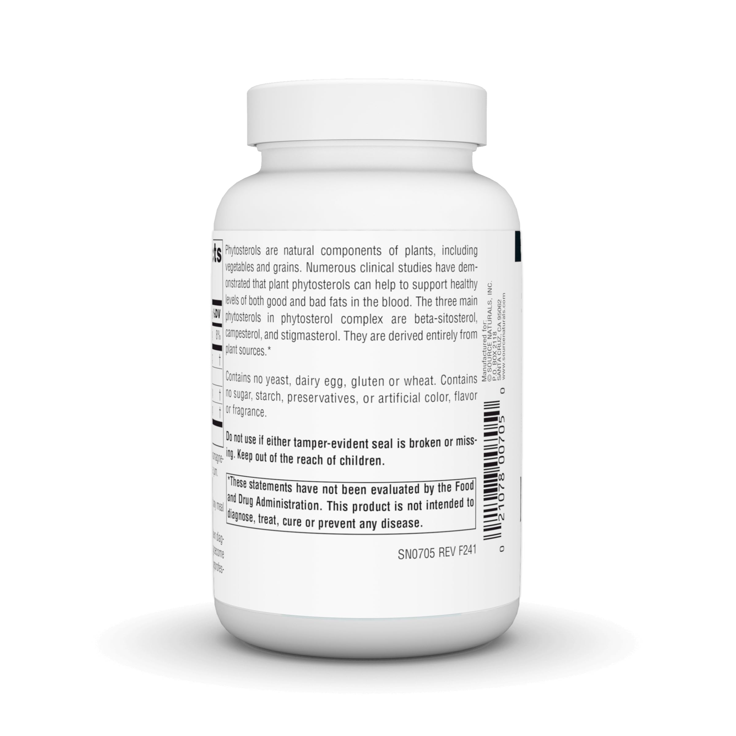 Source Naturals Phytosterol Complex tablets close-up ready for daily use.